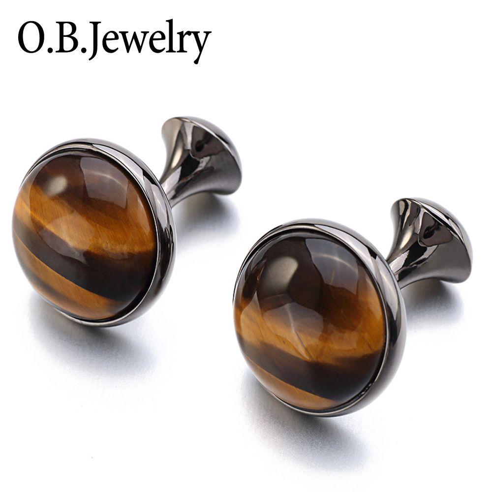 BROWN MARBLE CUFFLINKS