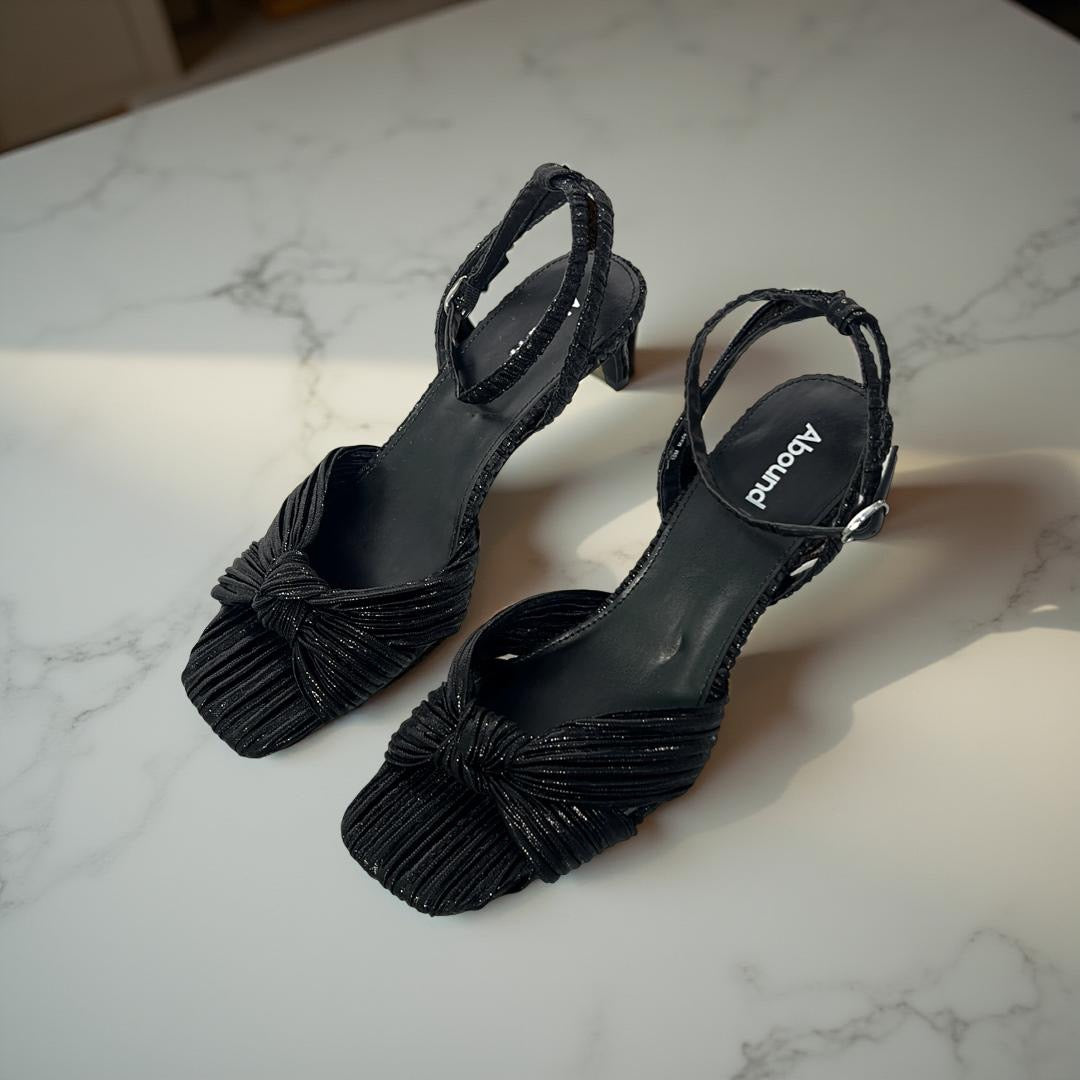 Abound Ruched Knot-Detail Sandal in Black
