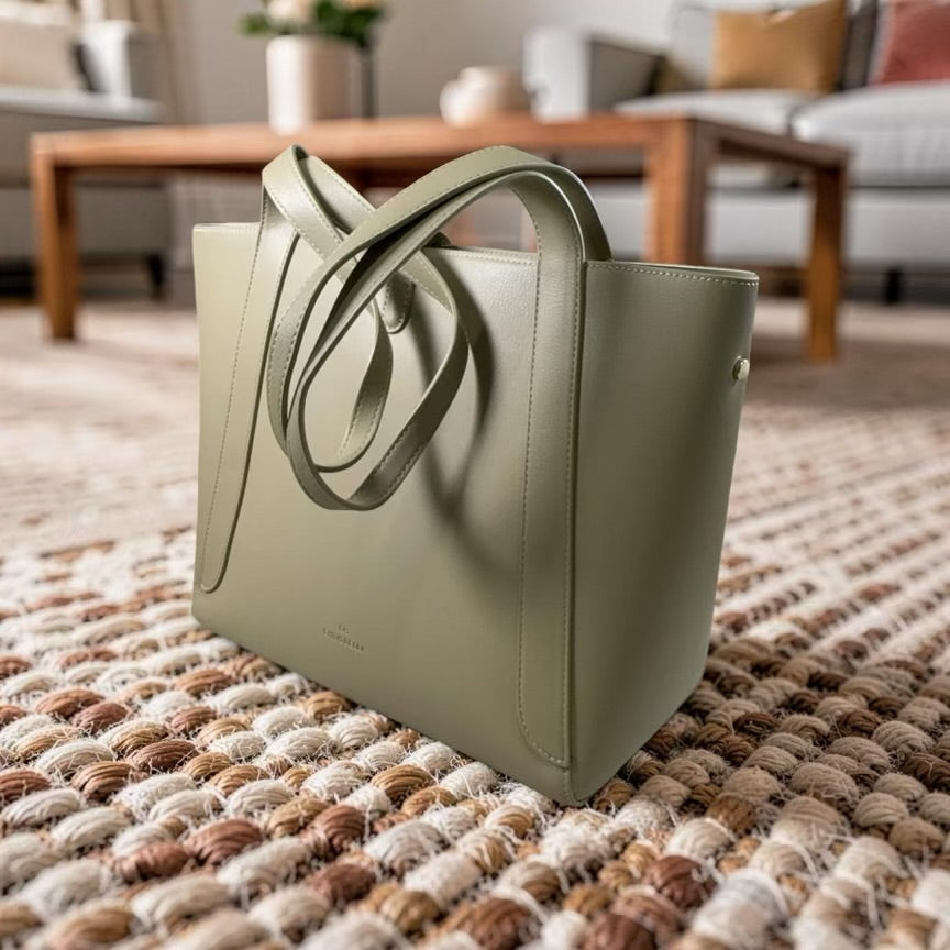 Chrisbella Large Front Knob Bag in Lime