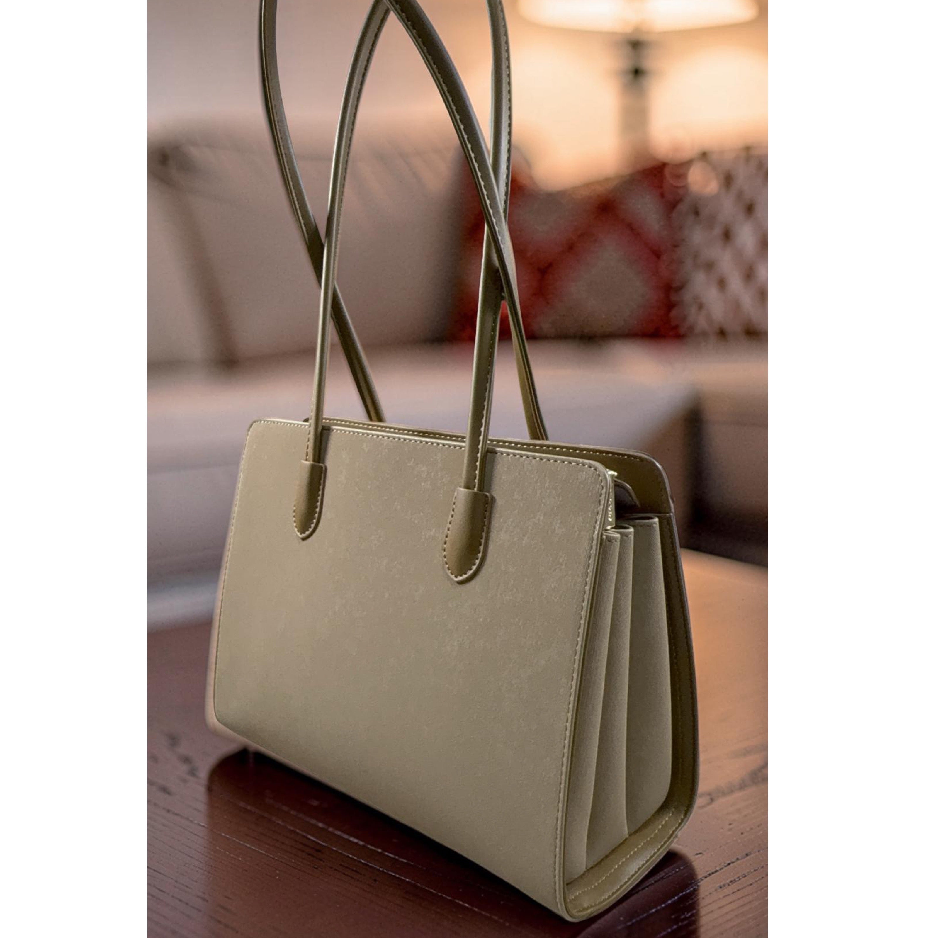 Bagco Long Handle Monochrome Bag in Khaki