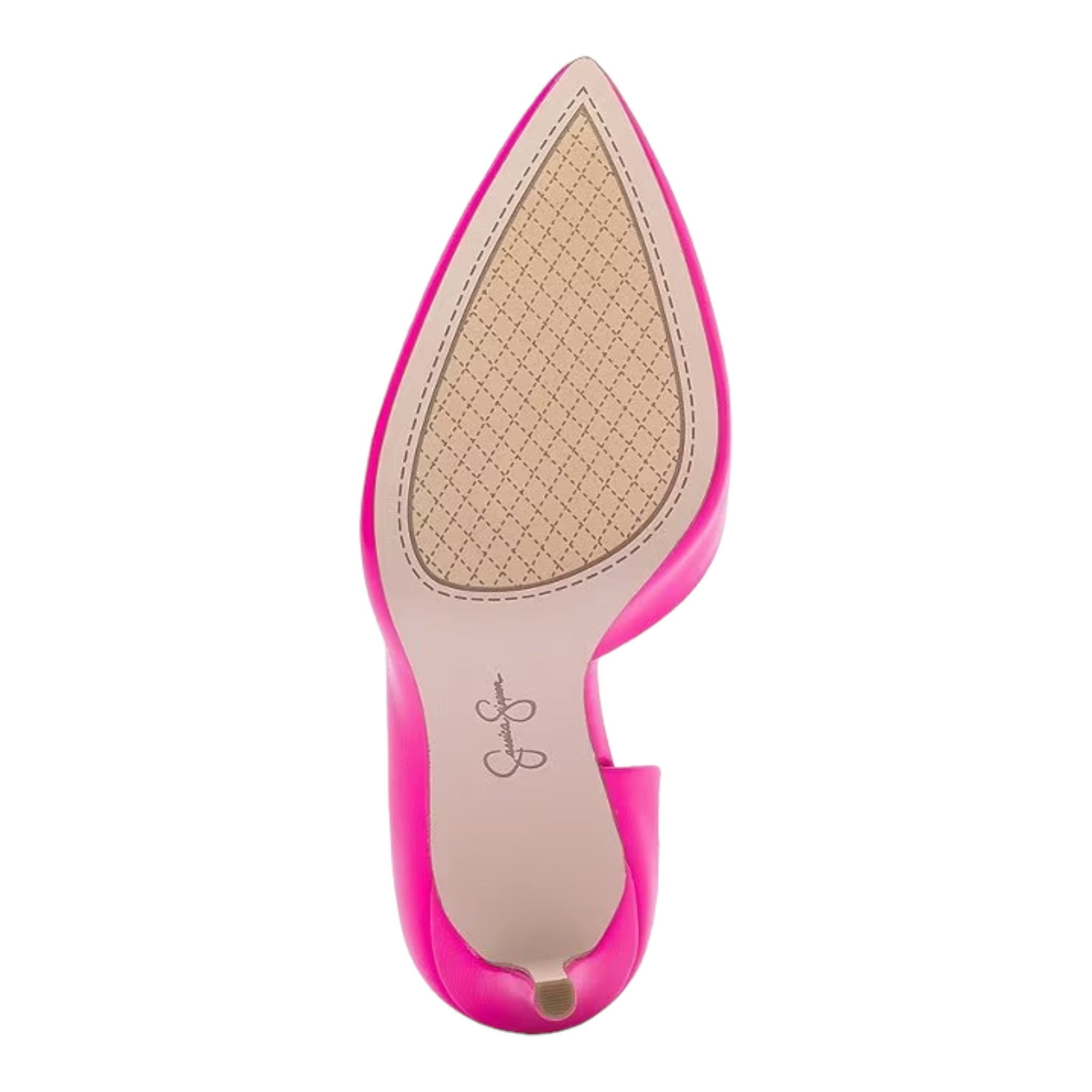JESSICA SIMPSON PATENT D'ORSAY POINTED TOE PUMP IN PINK