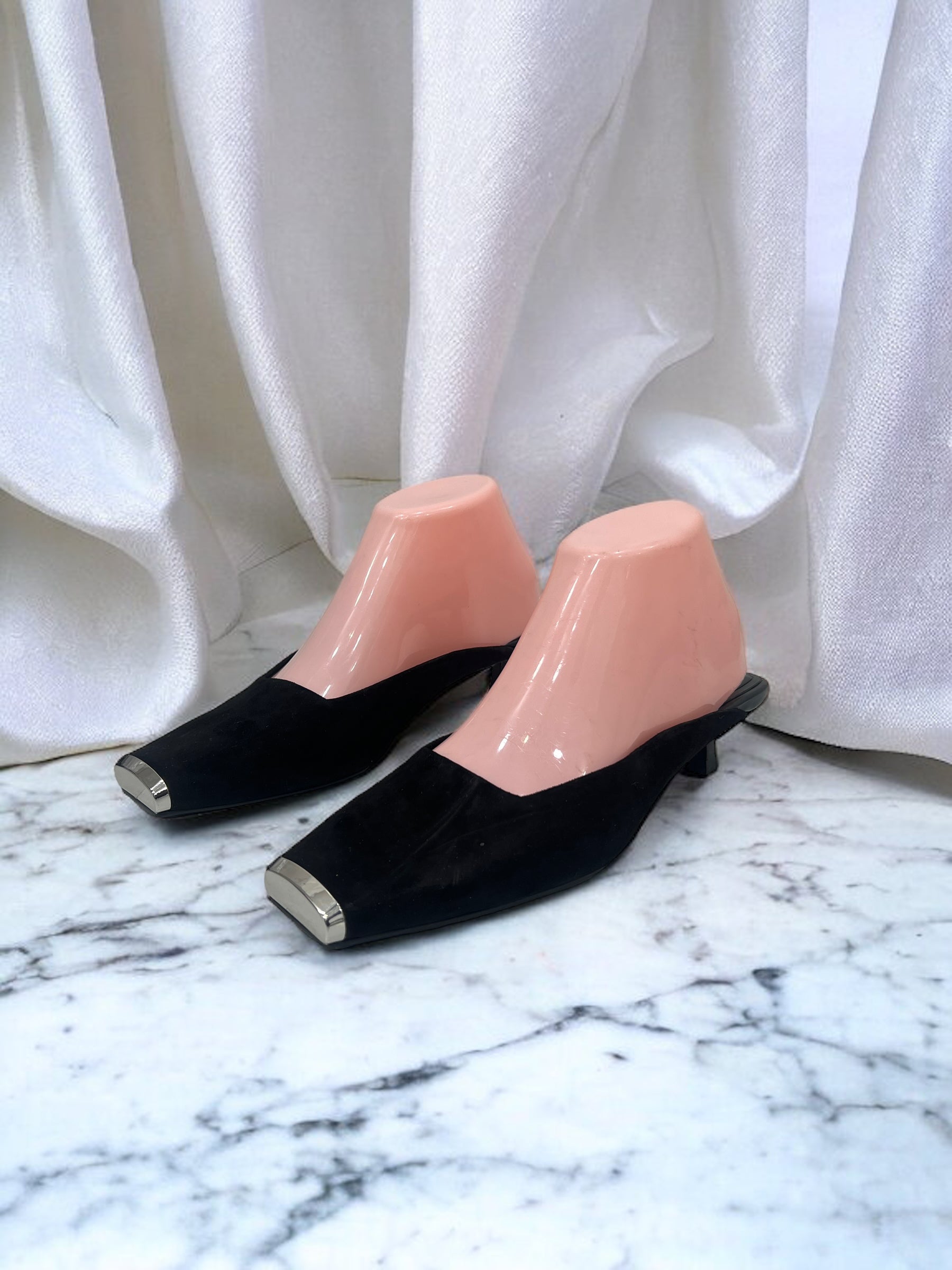 Square toe mules on sale heels