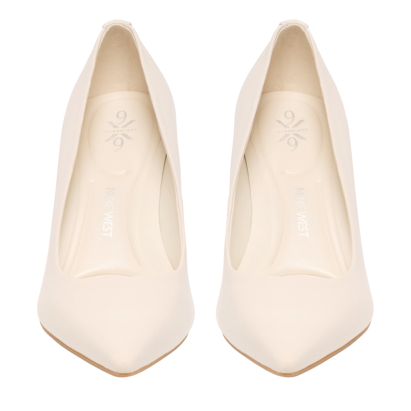 Nine West Pointed Toe Block Heel Pump in Ivory