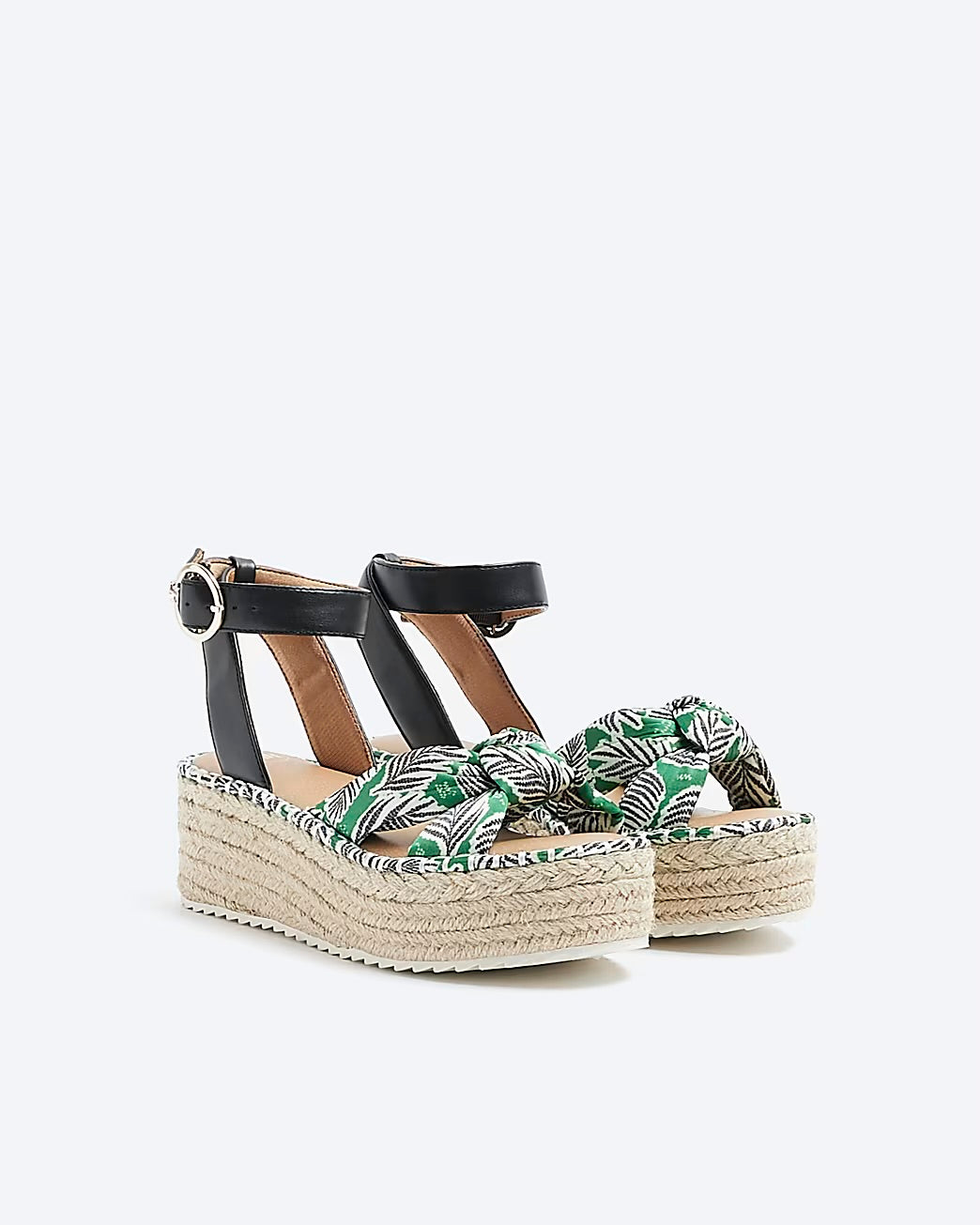 River Island Knot Espadrille Sandal in Green