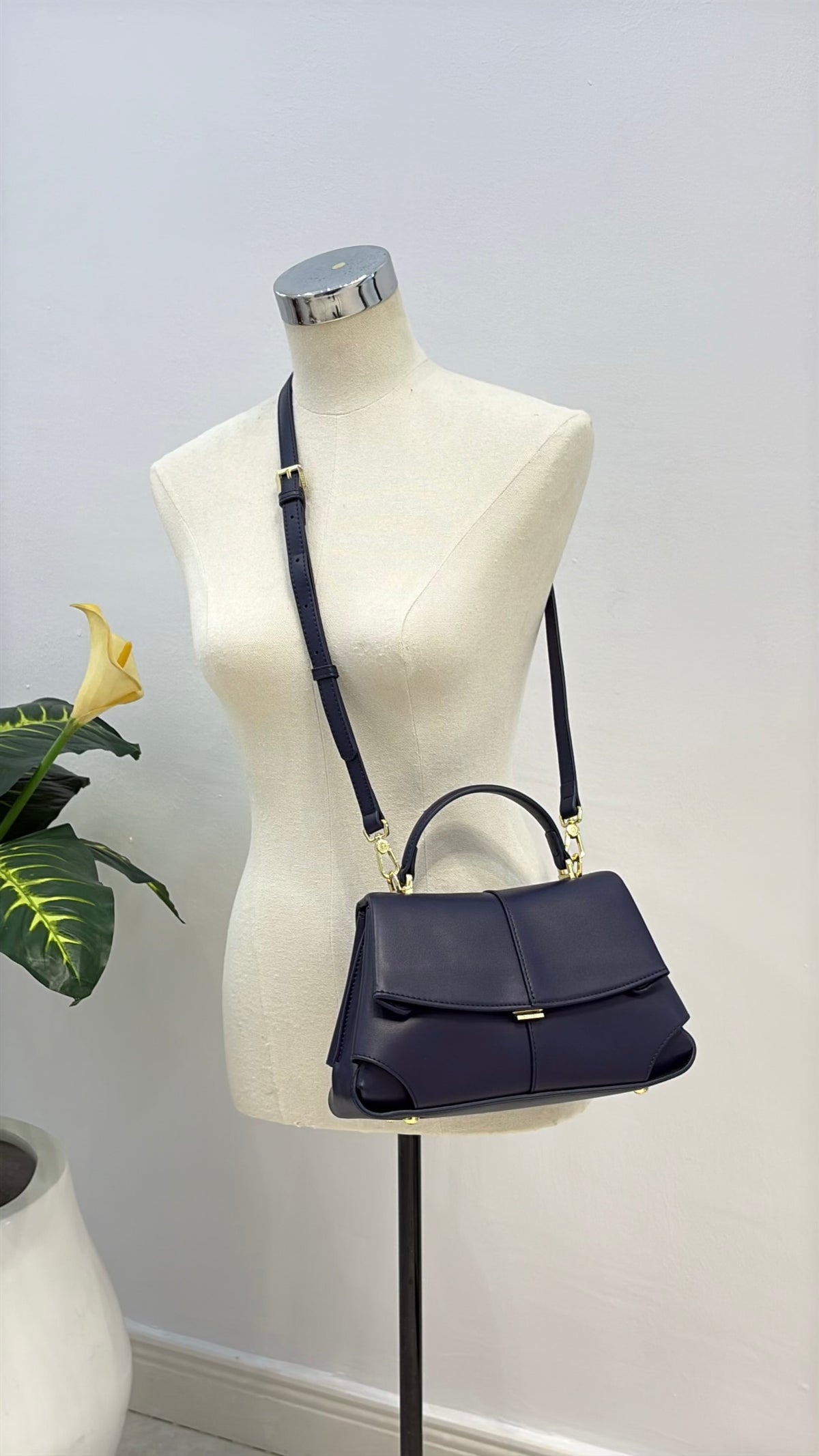 Versse Top Handle Small Bag in Navy