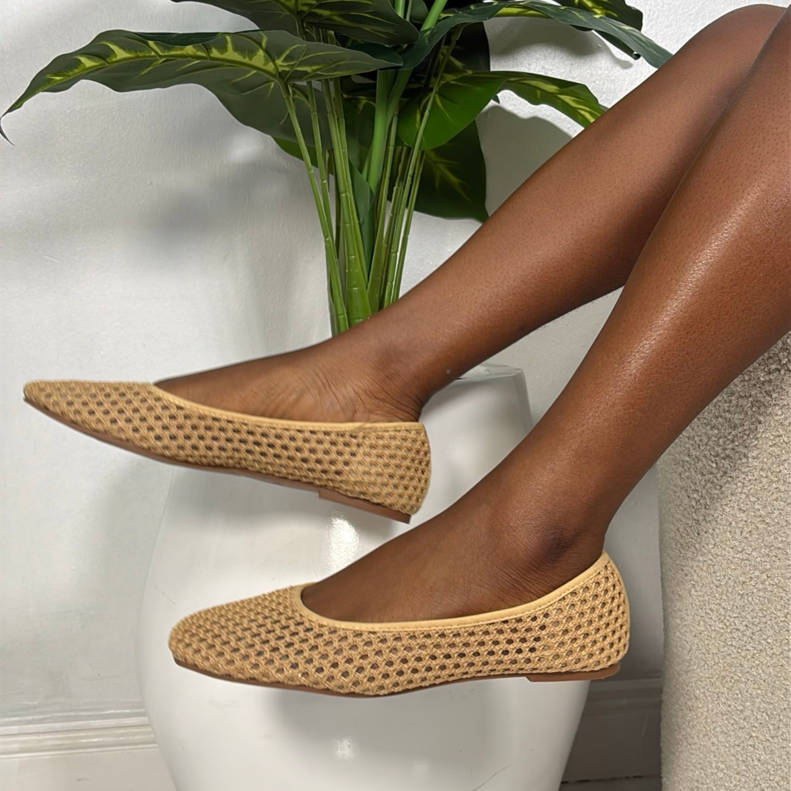 Anko Faux Rattan Ballerina in Buttercream