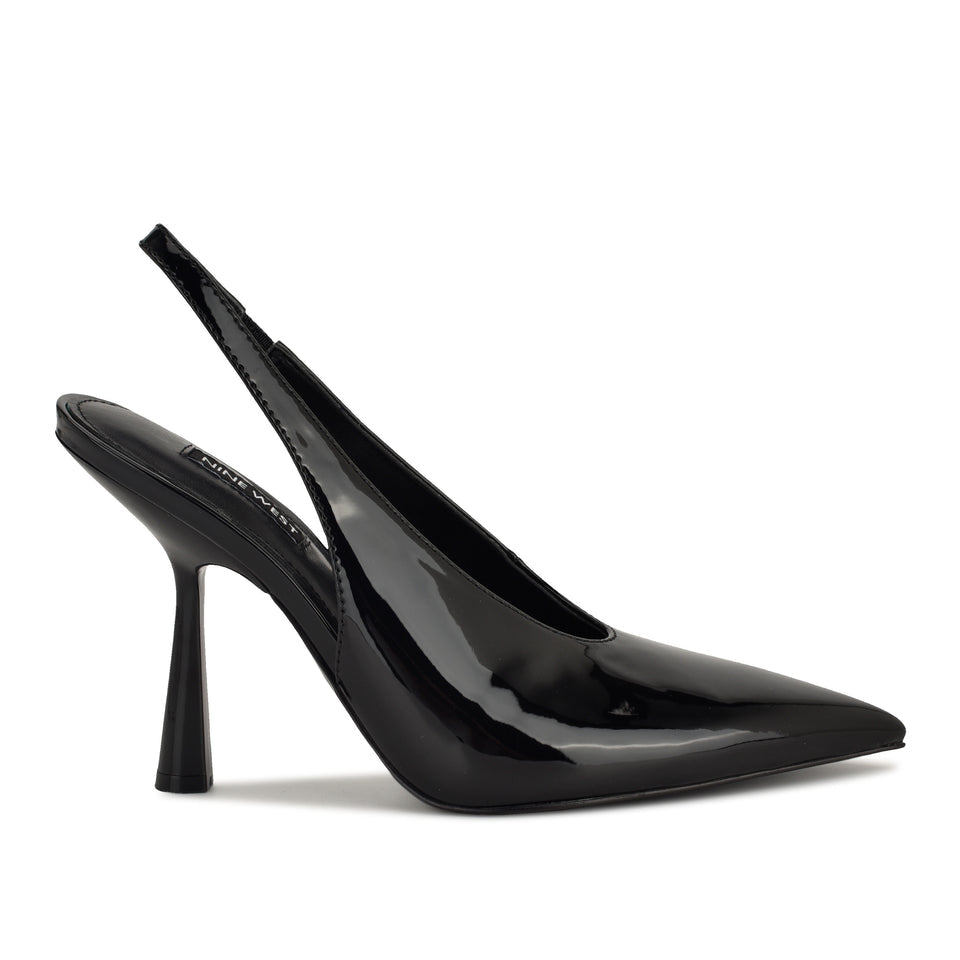 Nine West Patent Leather Pointed Slingbacks in Black