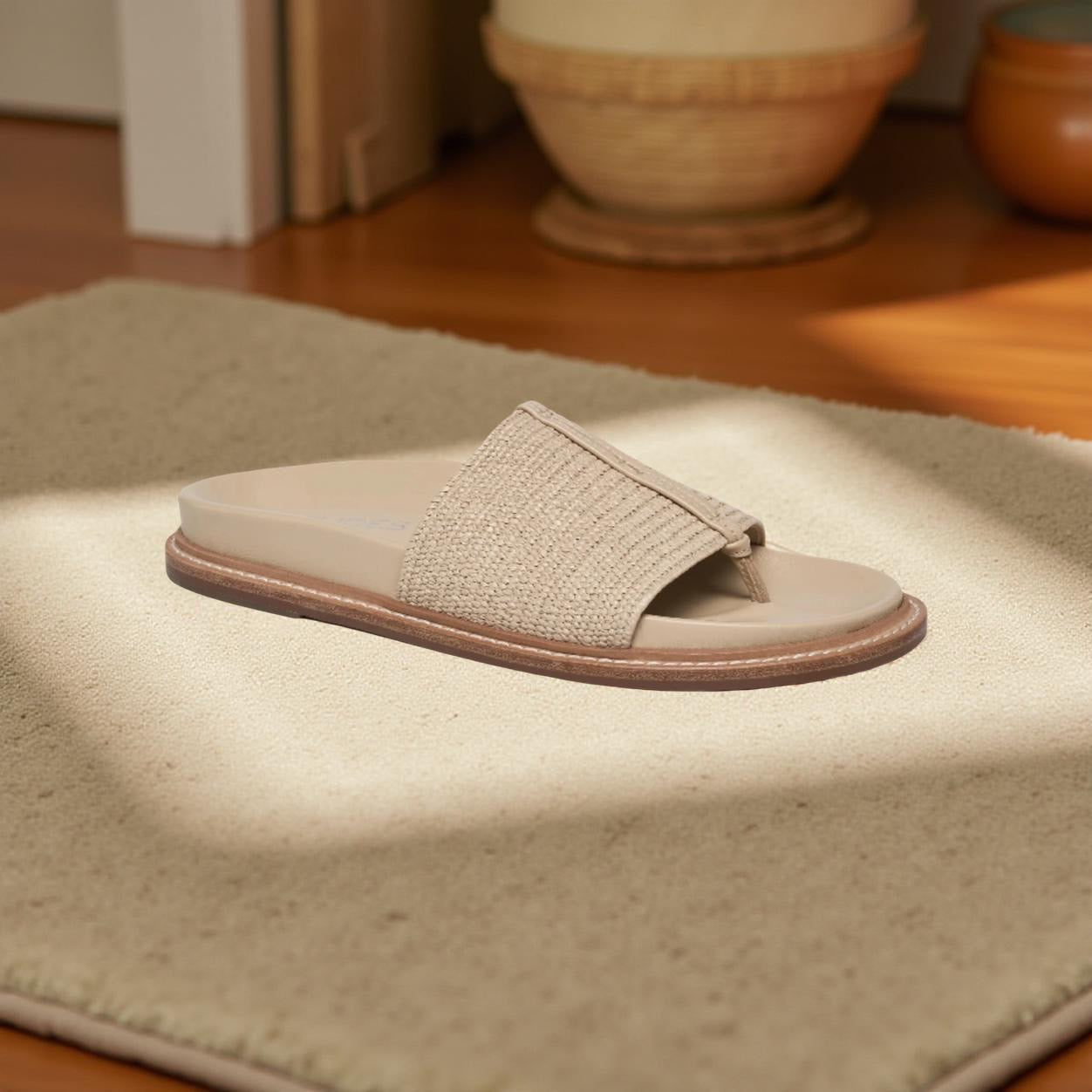 J/Slides Raffia Slides in Beige