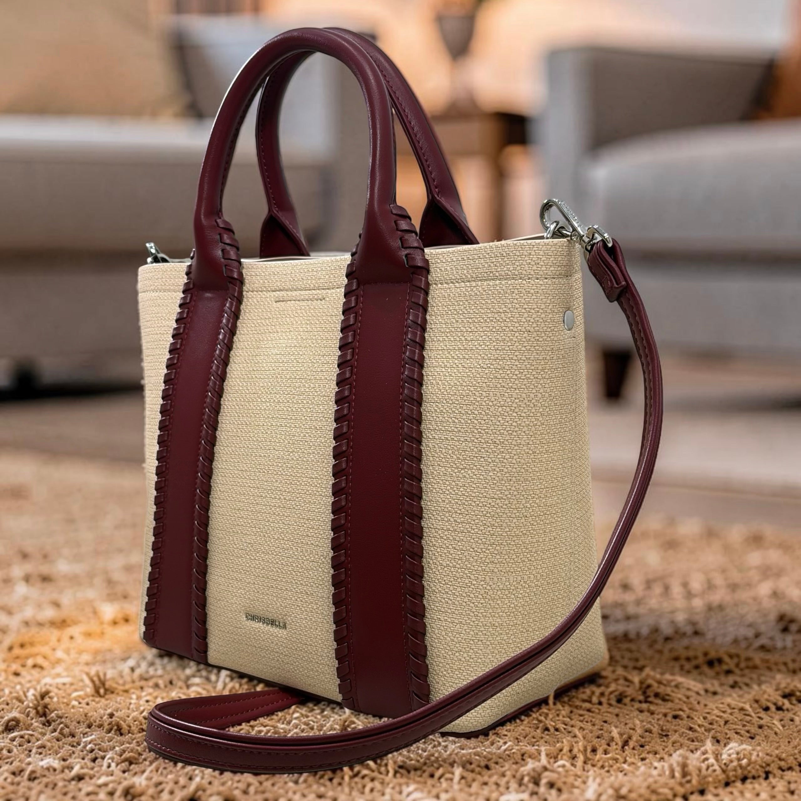 Chrisbella Detail Handle Bag in Beige