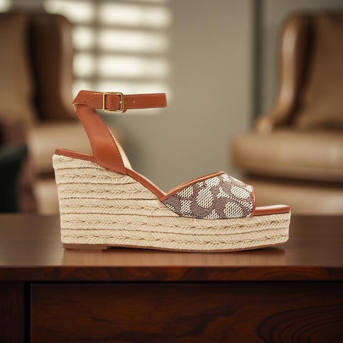 Coach Espadrille Wedge Sandal in Brown