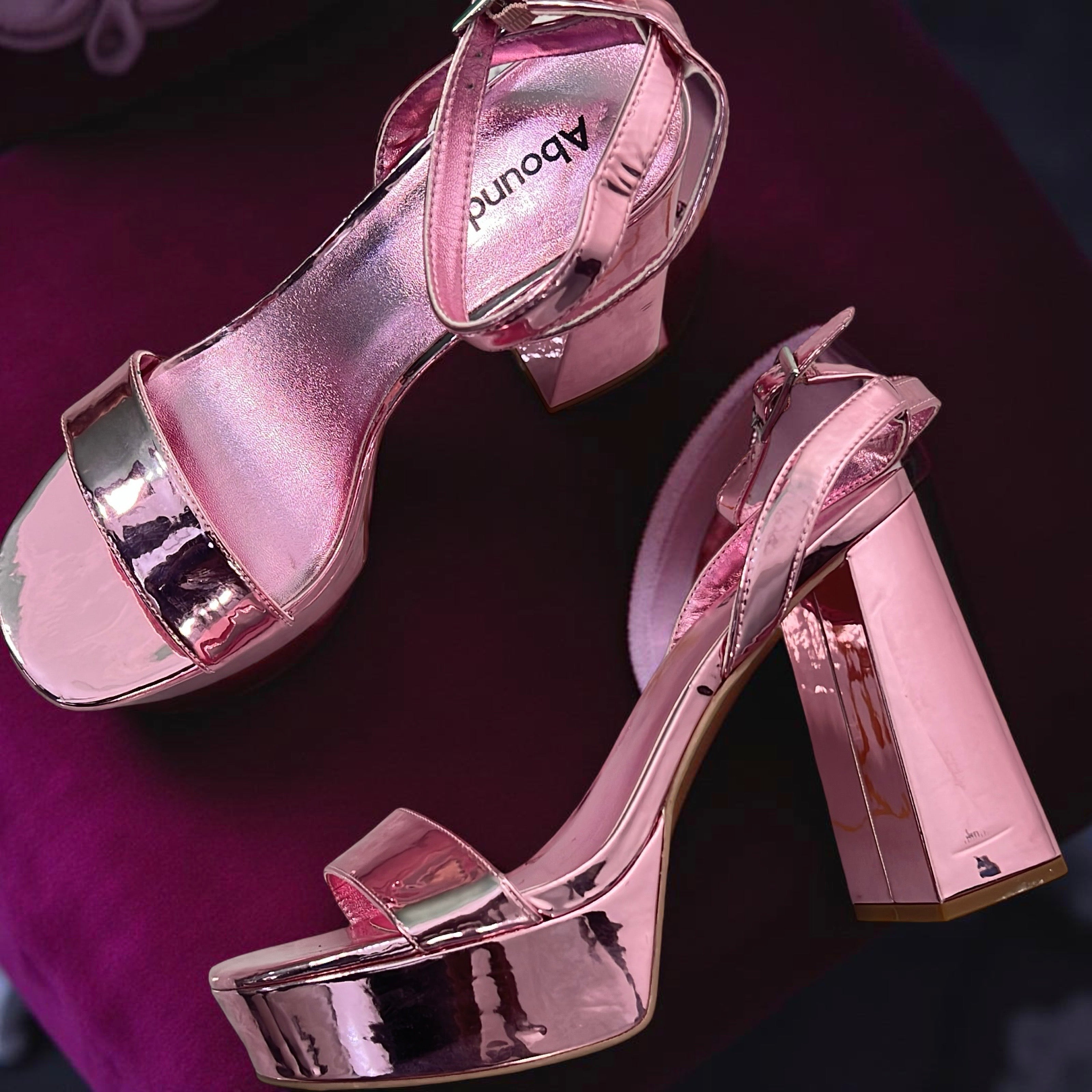 Abound Metallic Platform Block heel Sandal in Pink
