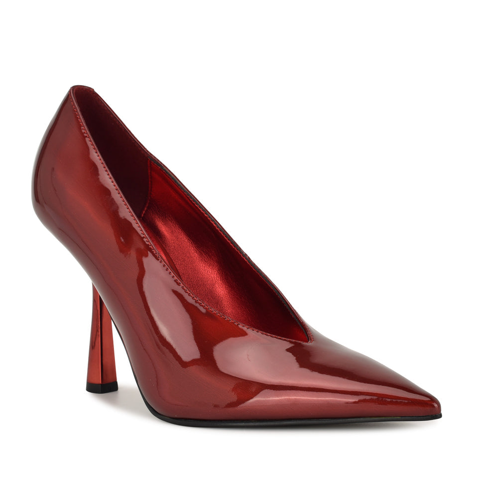 Nine West Pointed Toe Pump in Red Mirror
