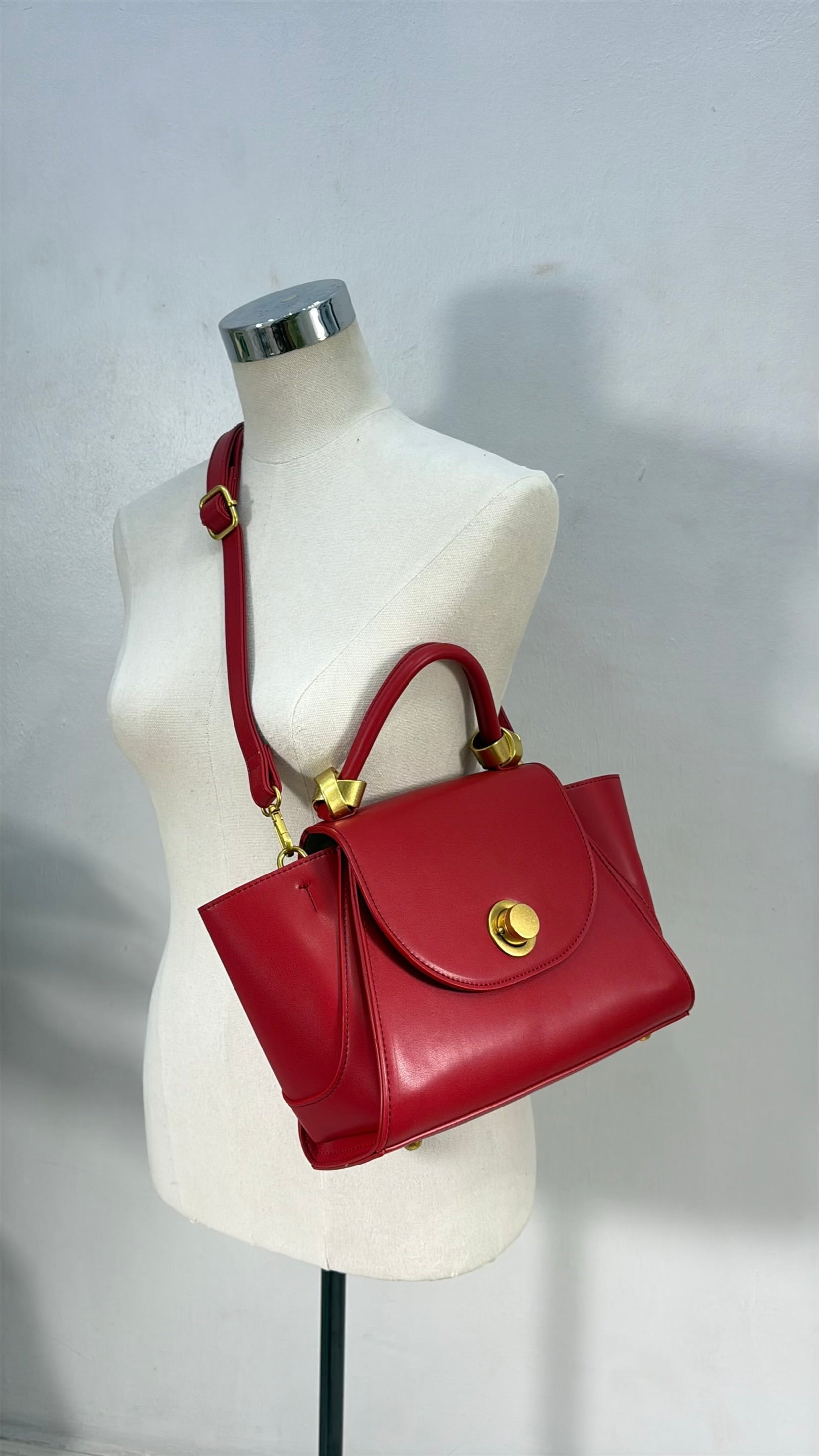 Hollley VIvi Winged Scarf Detail Bag in Red