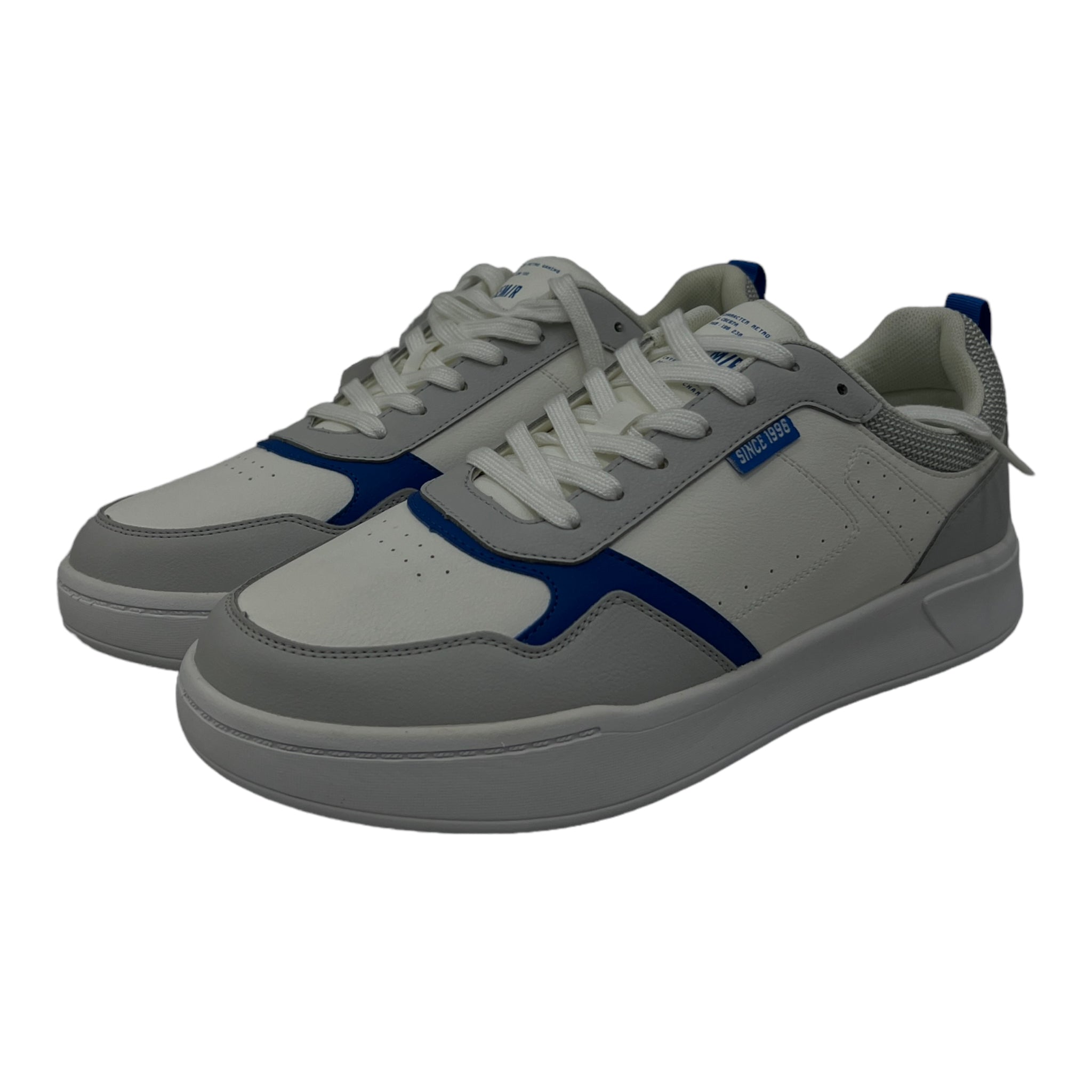 SEMIR UNISEX SNEAKERS WITH BLUE TAPPINGS IN LIGHT GREY