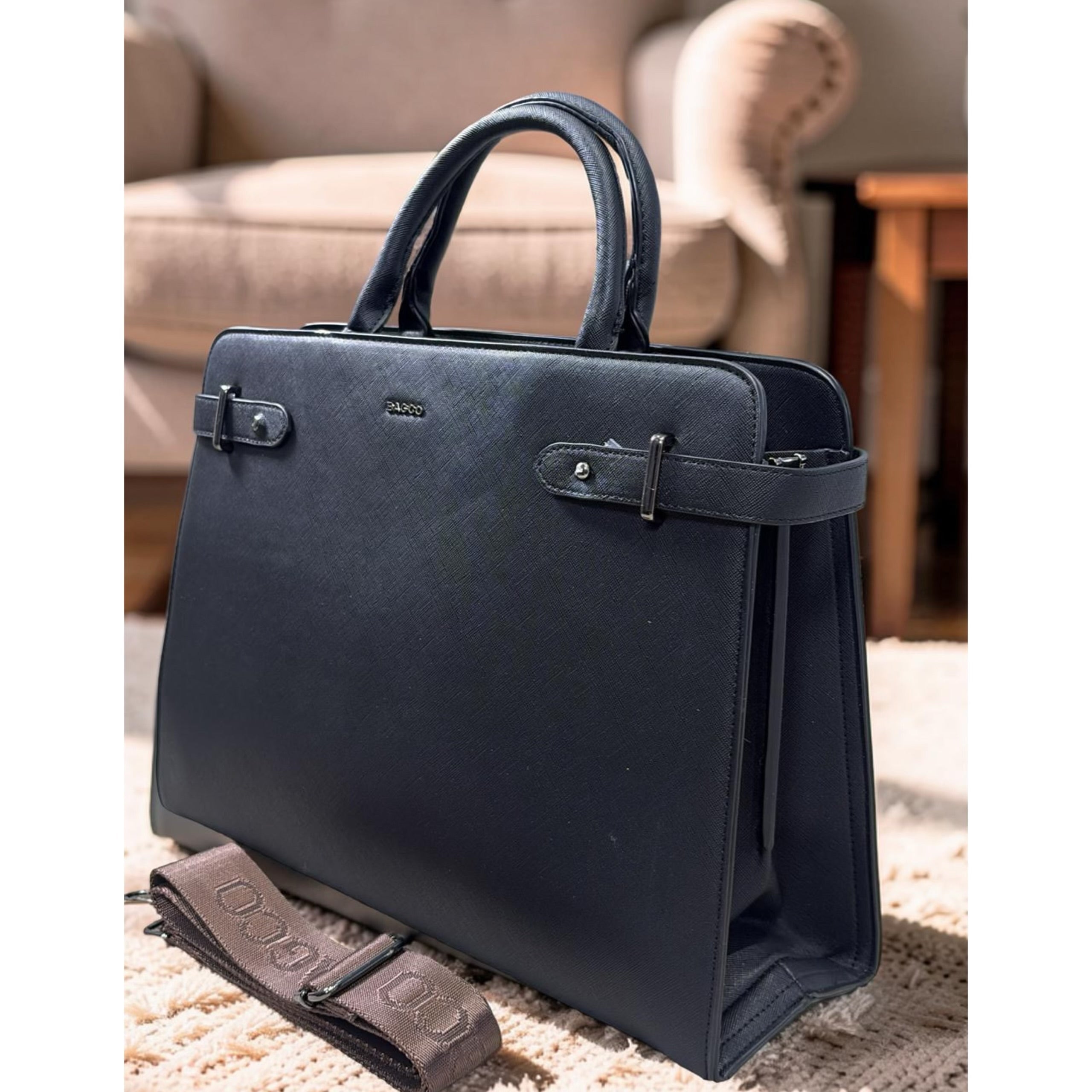 Bagco Unisex Large Laptop/Handbag in Black