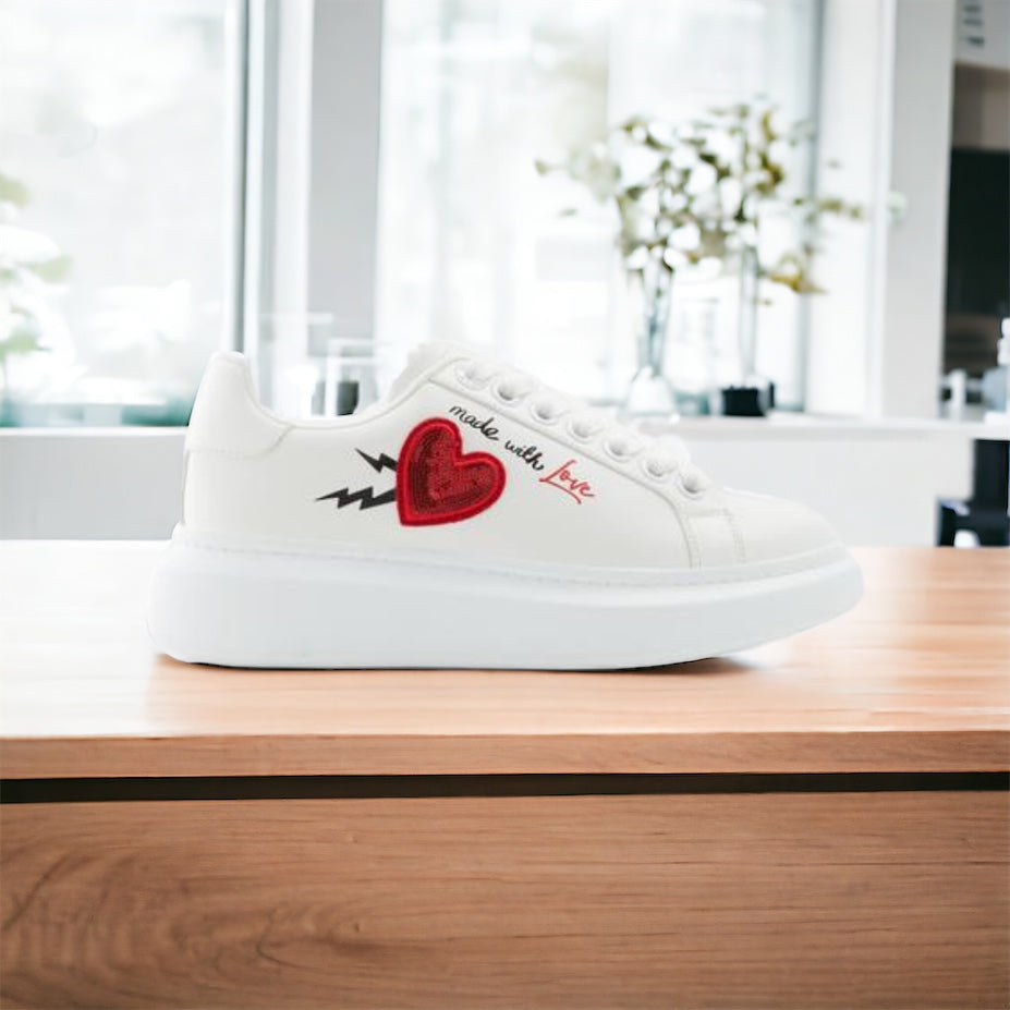 ALDO MADE WITH LOVE SNEAKERS IN WHITE