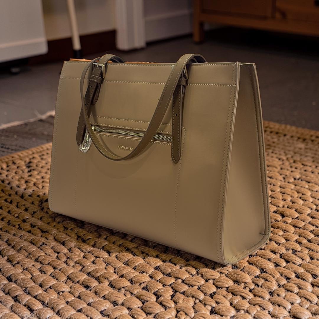 Chrisbella Basic Large Tote in Nude
