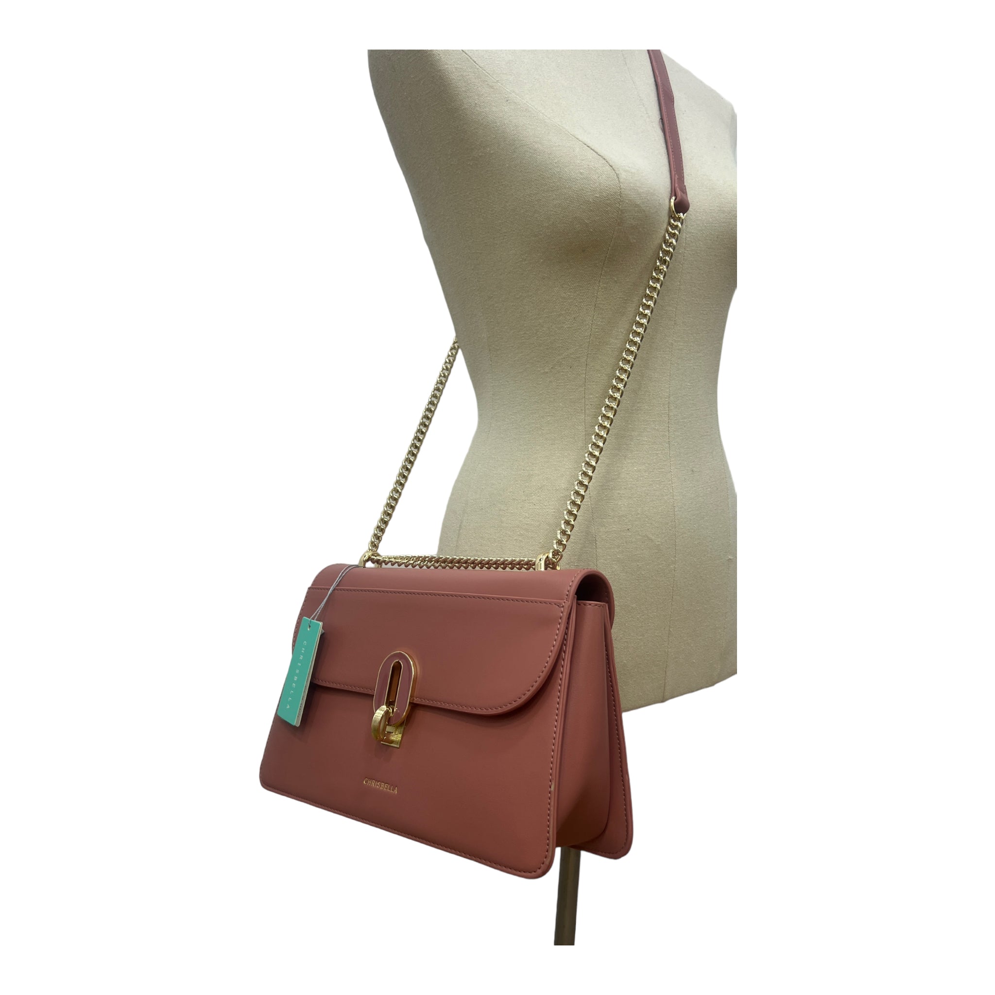 CHRISBELLA TWO-TONE FRONTAL KNOB SIDEBAG IN PINK