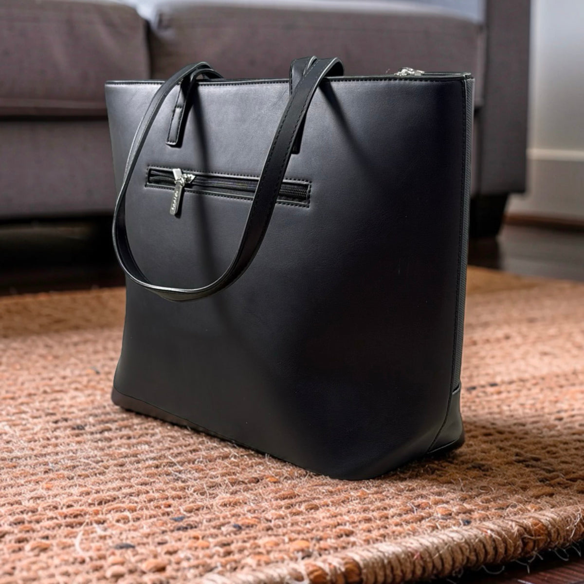 Bagco Textured Large Shoulder Bag in Black