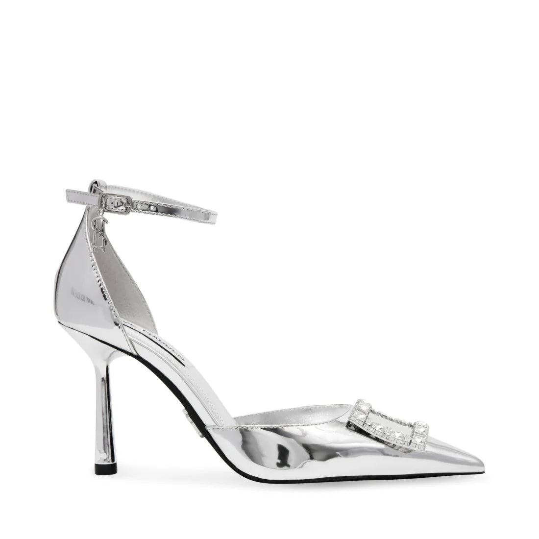 Steve Madden Pointed Toe Brooch Pump in Metallic Silver
