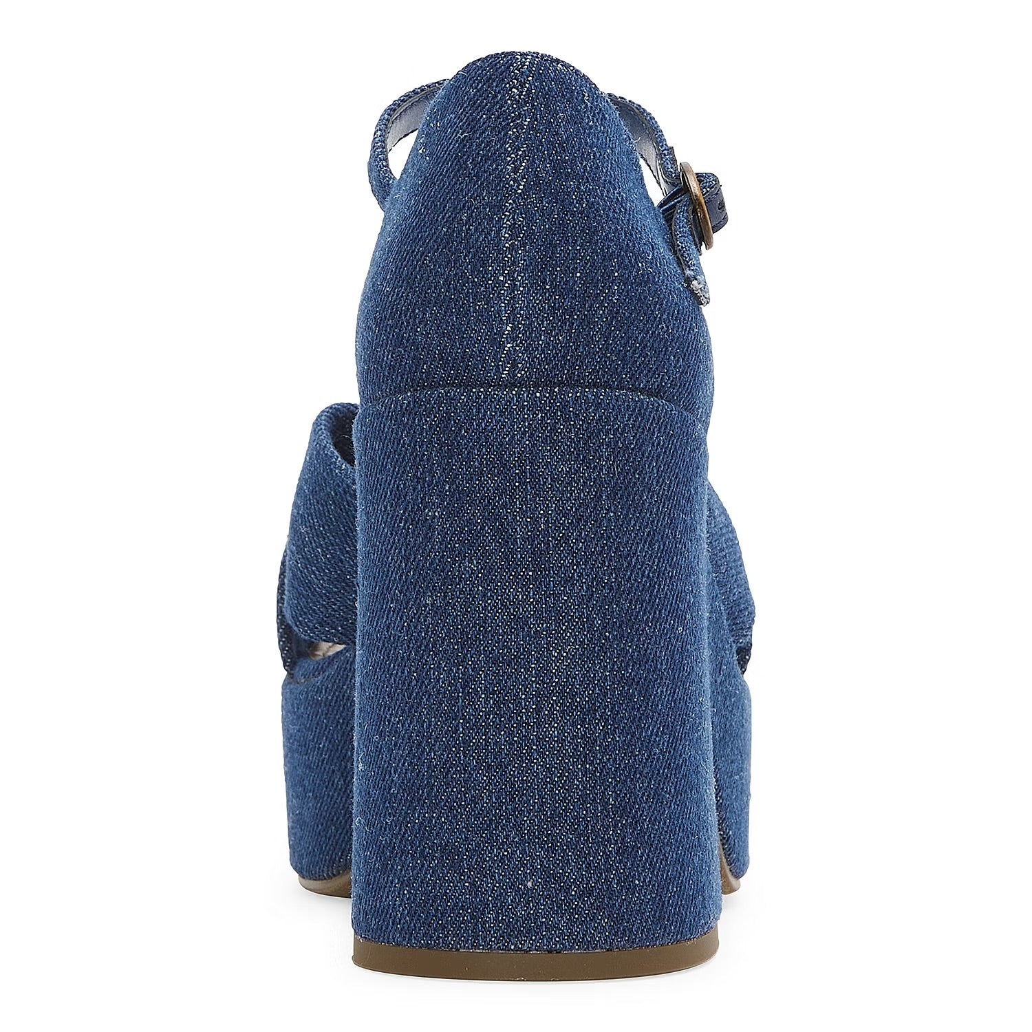 A.N.A KNOT BLOCK HEEL DENIM SANDAL IN BLUE