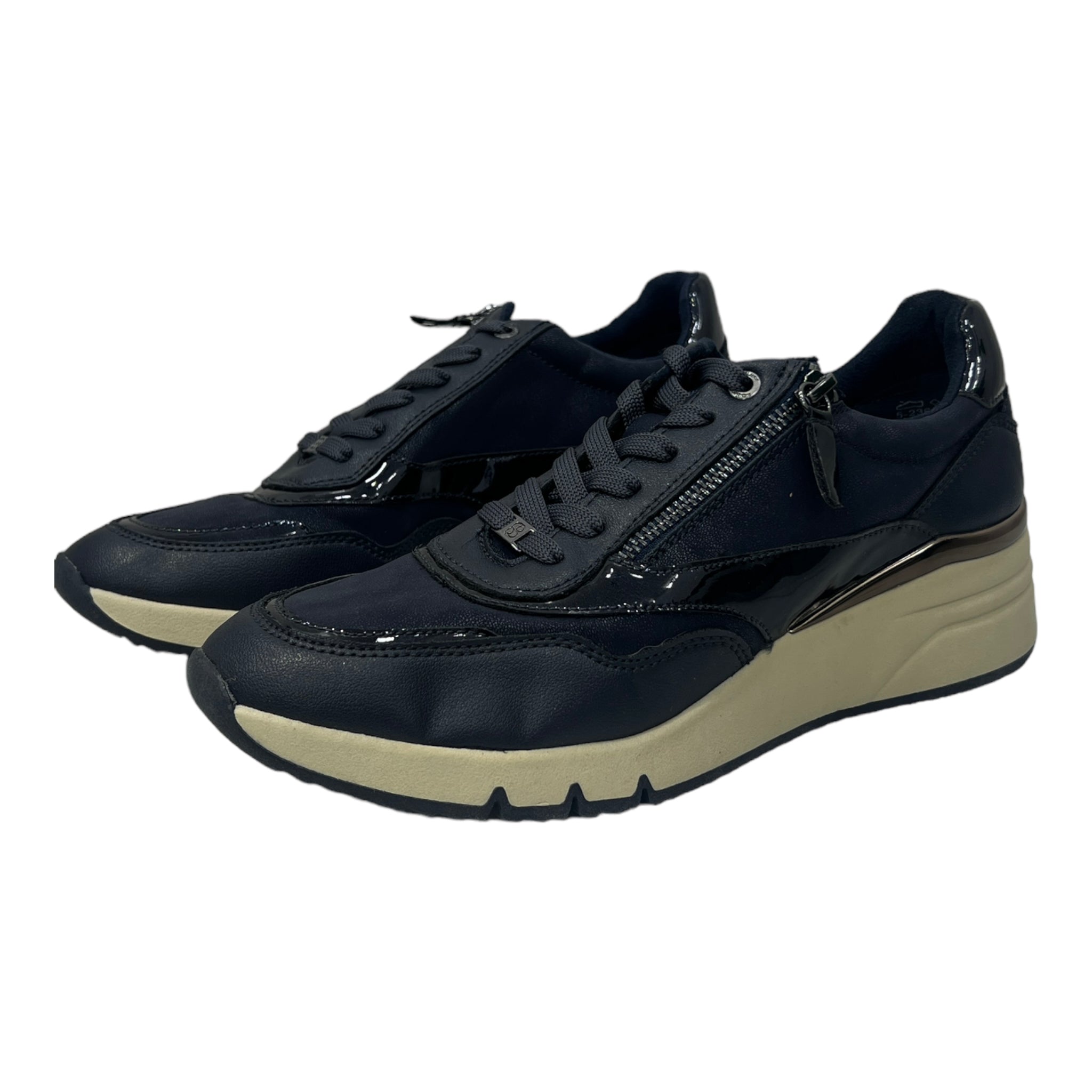 S.OLIVER NAVY LACE-UP SNEAKERS