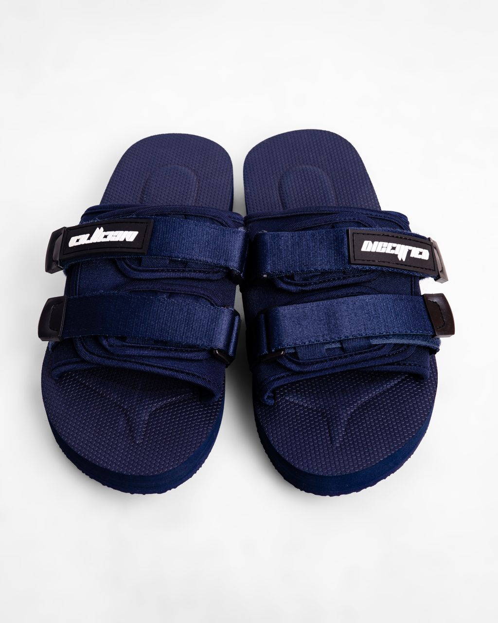 Diceyfied Essentials Velcro Logo-Detail Unisex Slide in Navy