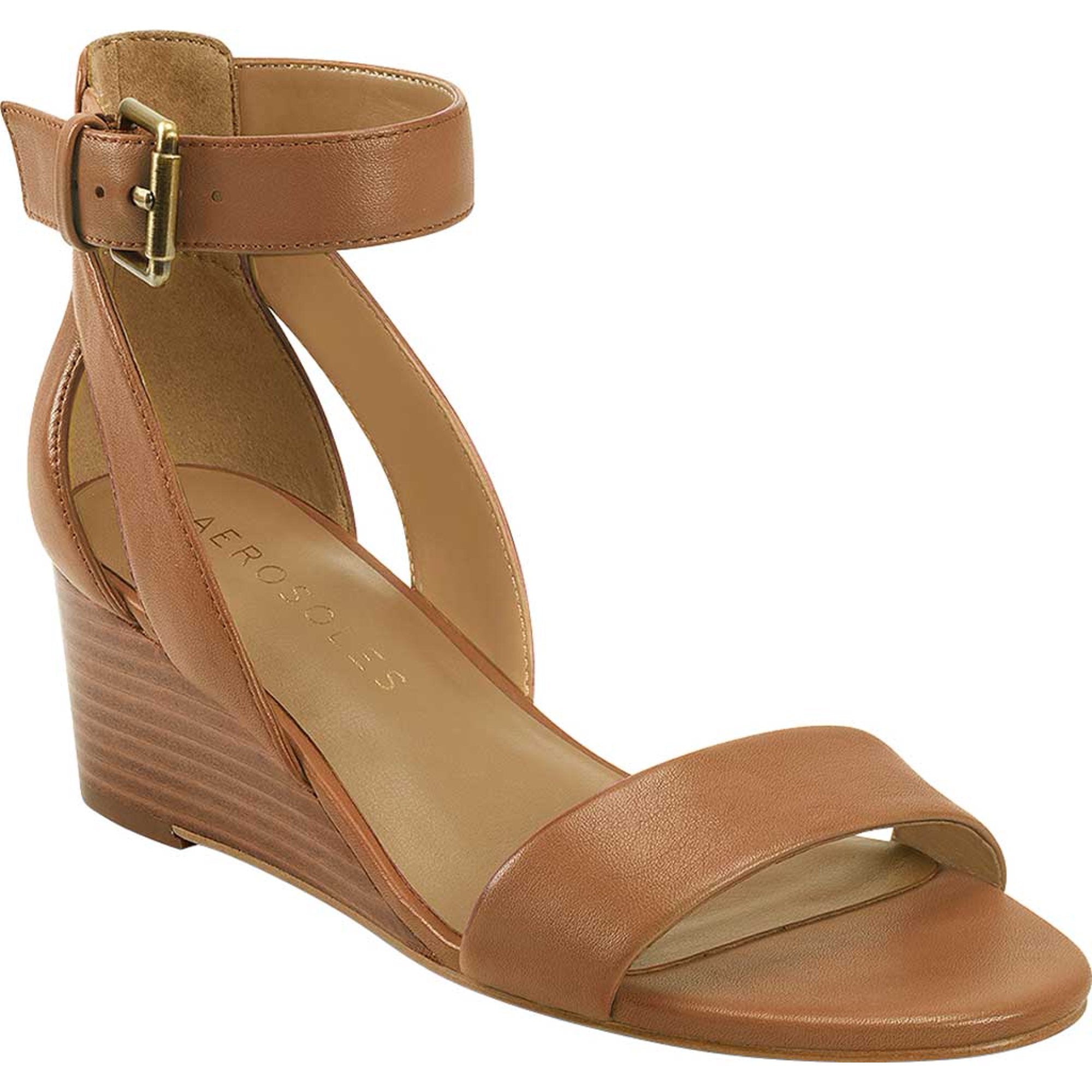AEROSOLES TAN WEDGE SANDAL