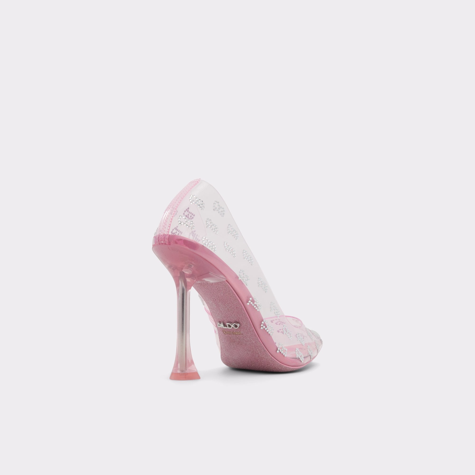 ALDO EMBELLISHED VINYL POINTED TOE PUMP PINK