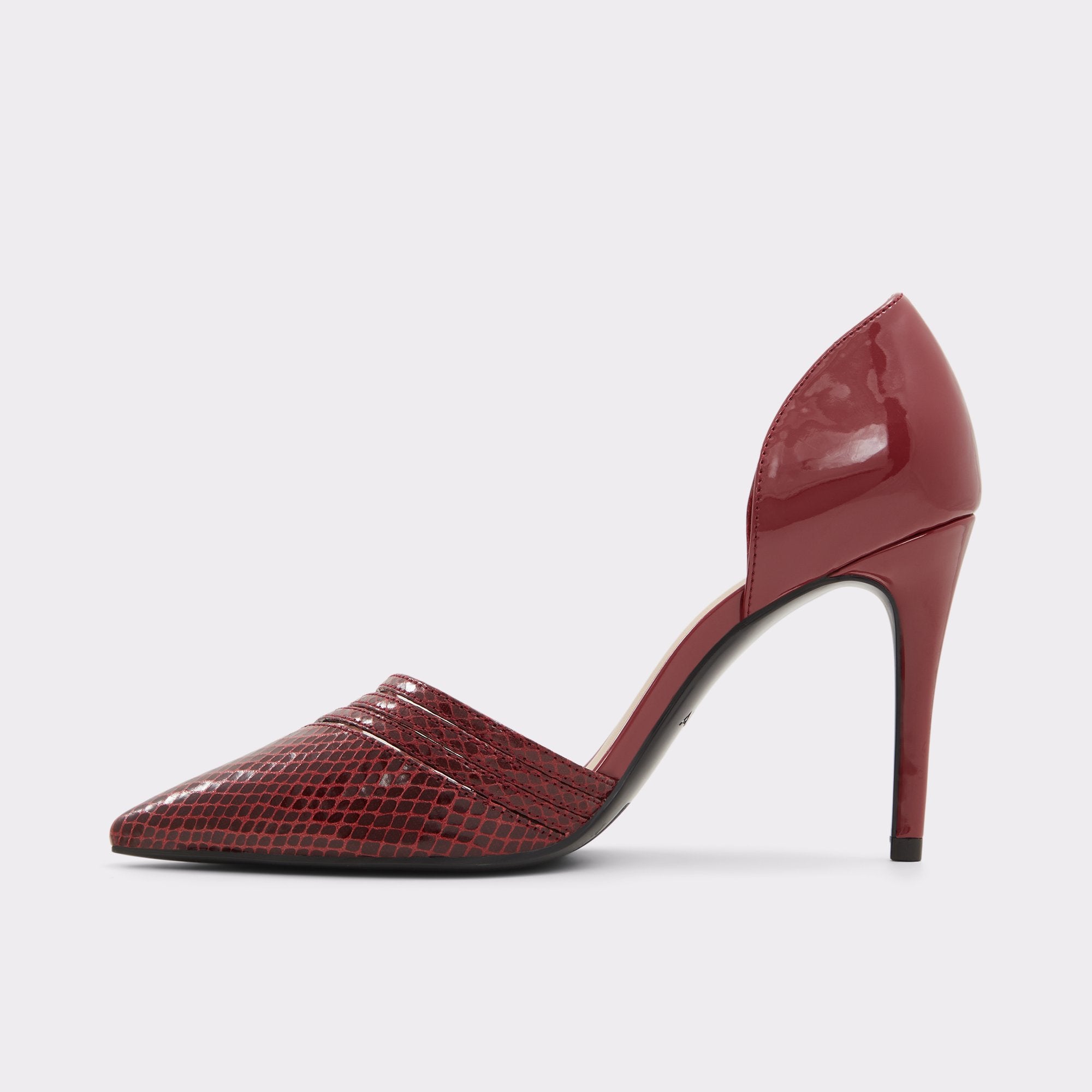 ALDO BORDO D'ORSAY VINYL TWO-PART PATENT PUMP