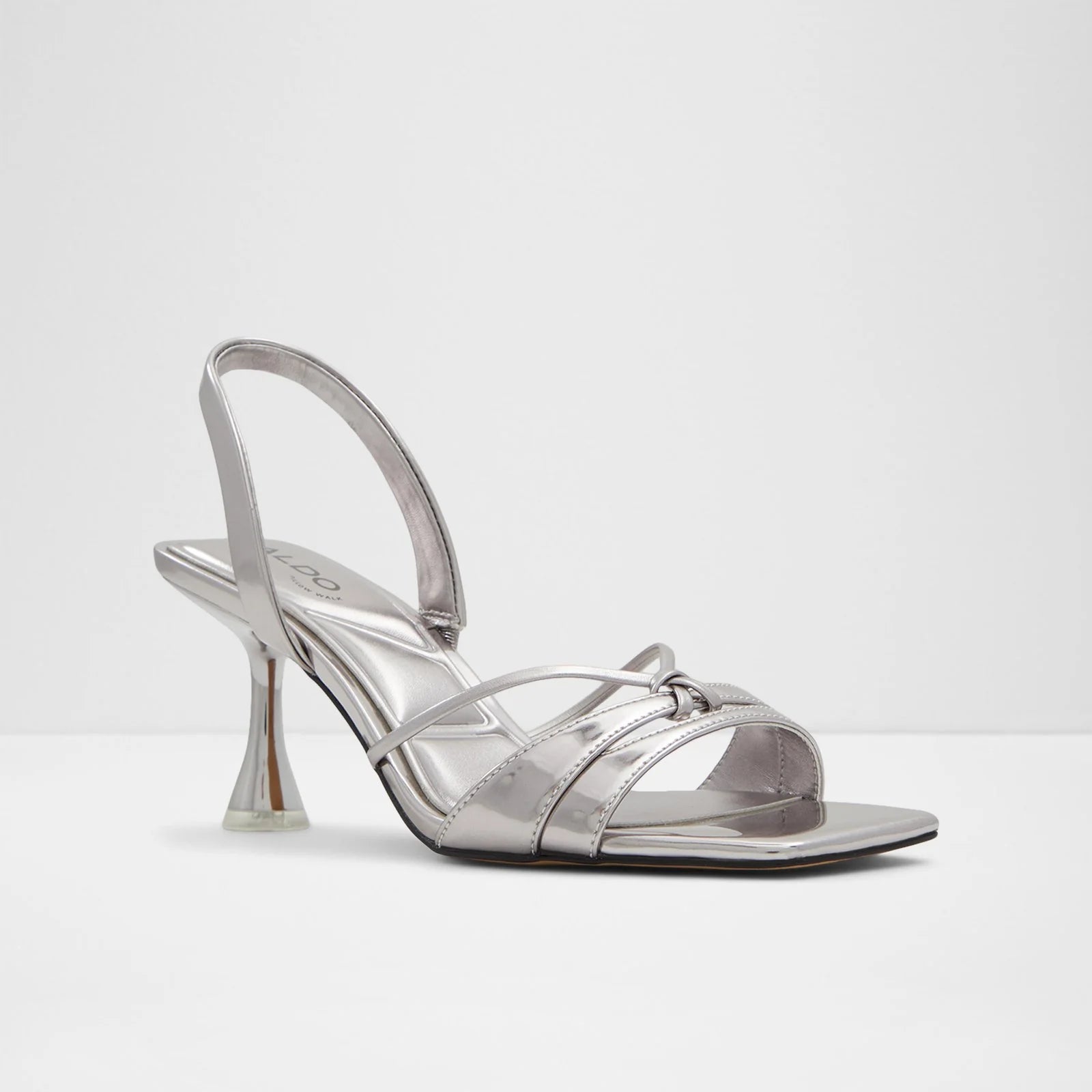ALDO SILVER KNOT DETAIL SLINGBACK SANDAL