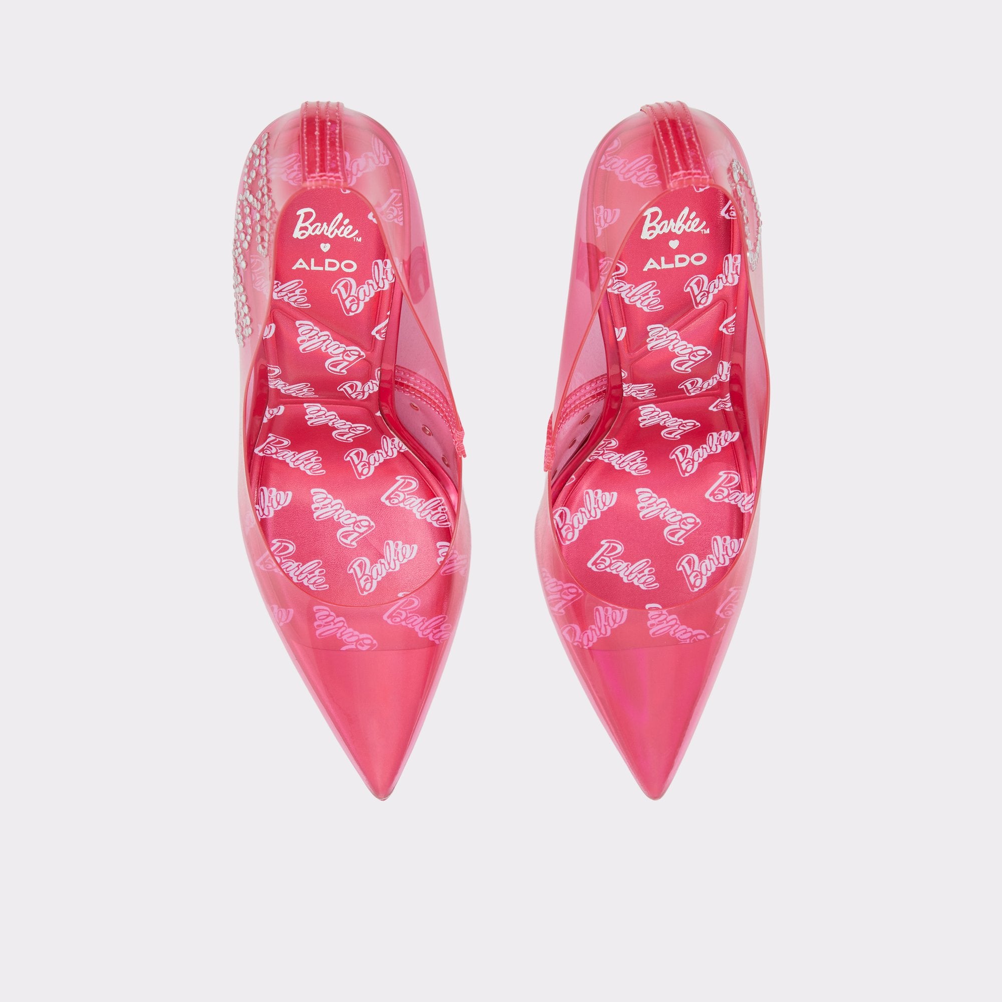 ALDO VINYL BARBIE EMBELLISHED POINTED TOE PUMP IN PINK