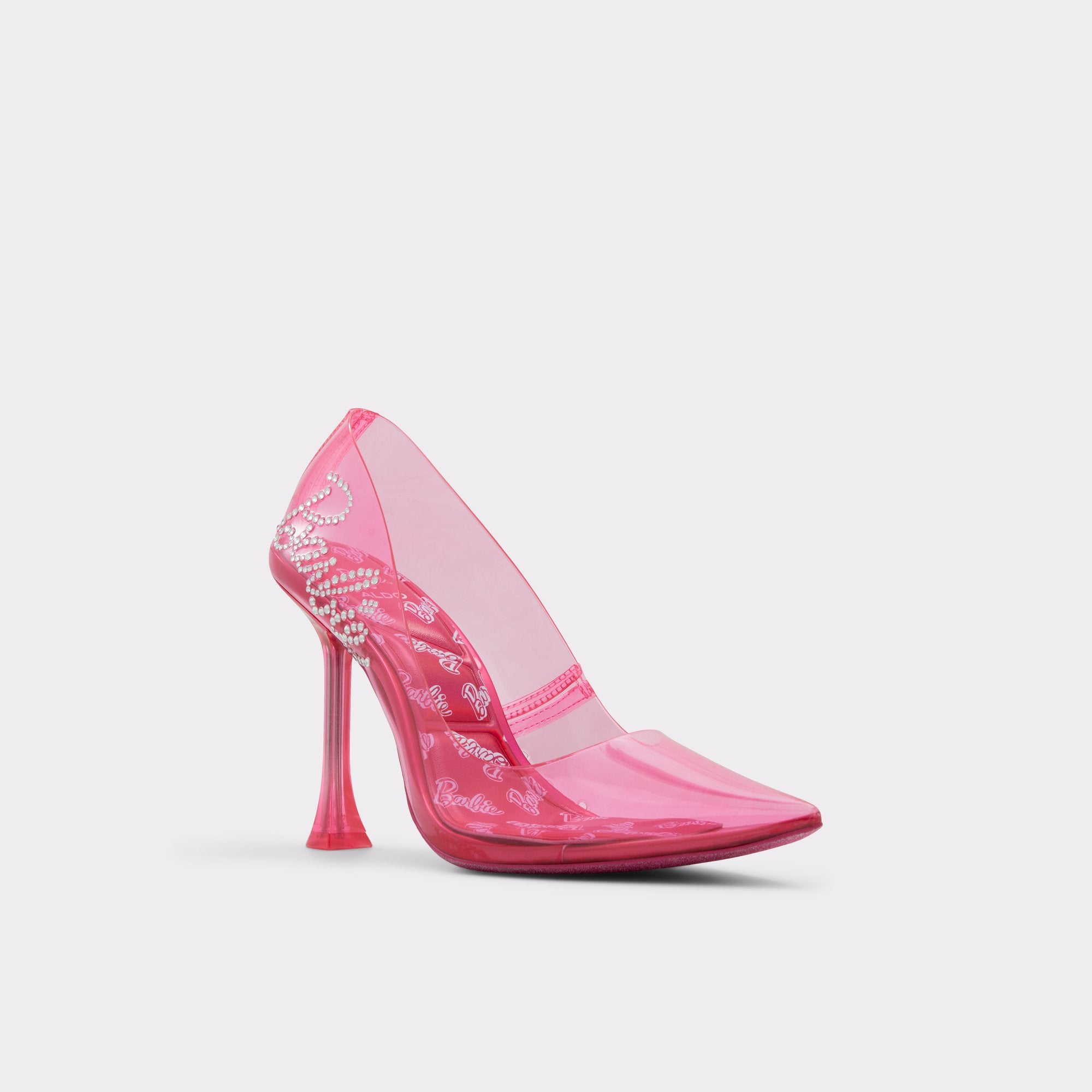 ALDO VINYL BARBIE EMBELLISHED POINTED TOE PUMP IN PINK