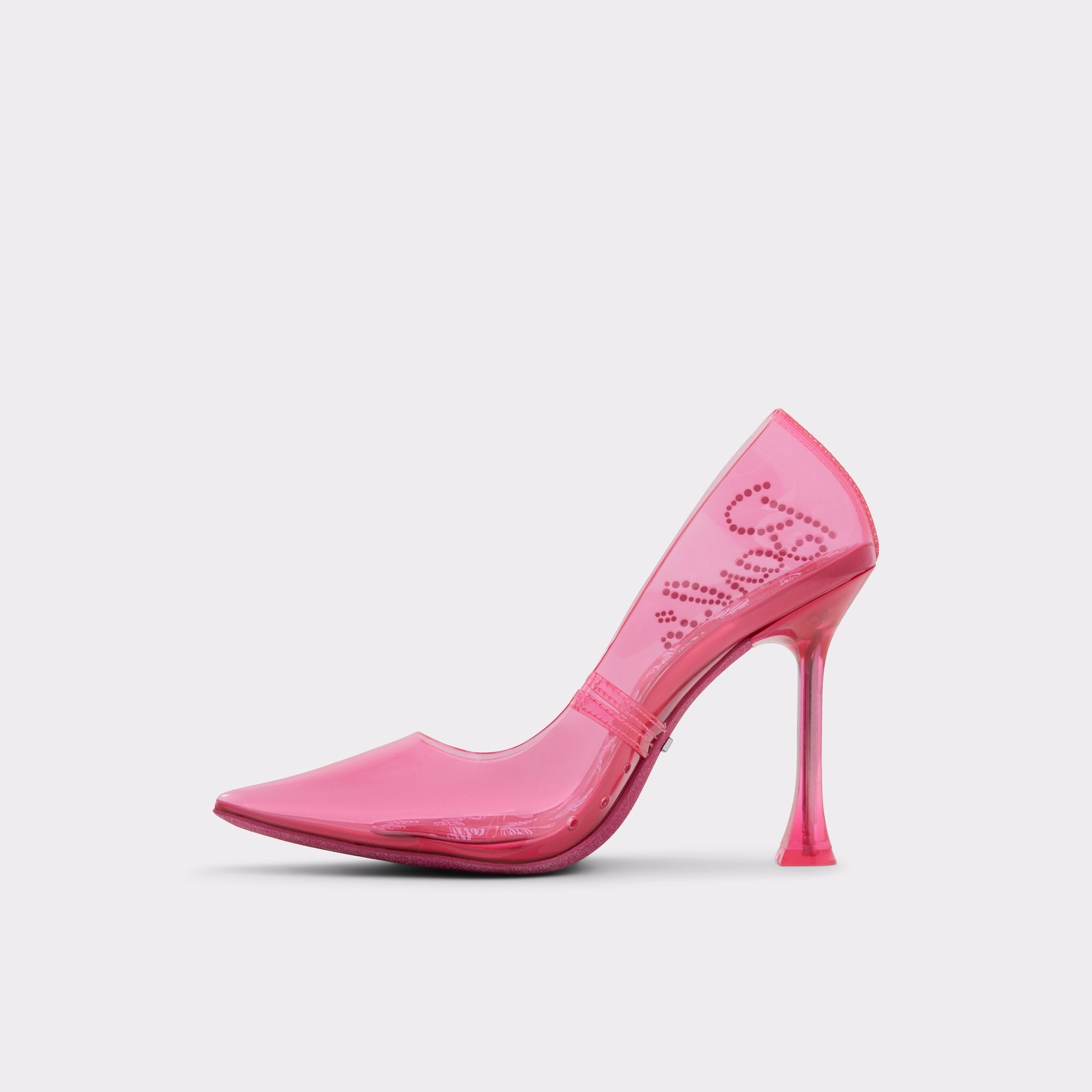 ALDO VINYL BARBIE EMBELLISHED POINTED TOE PUMP IN PINK