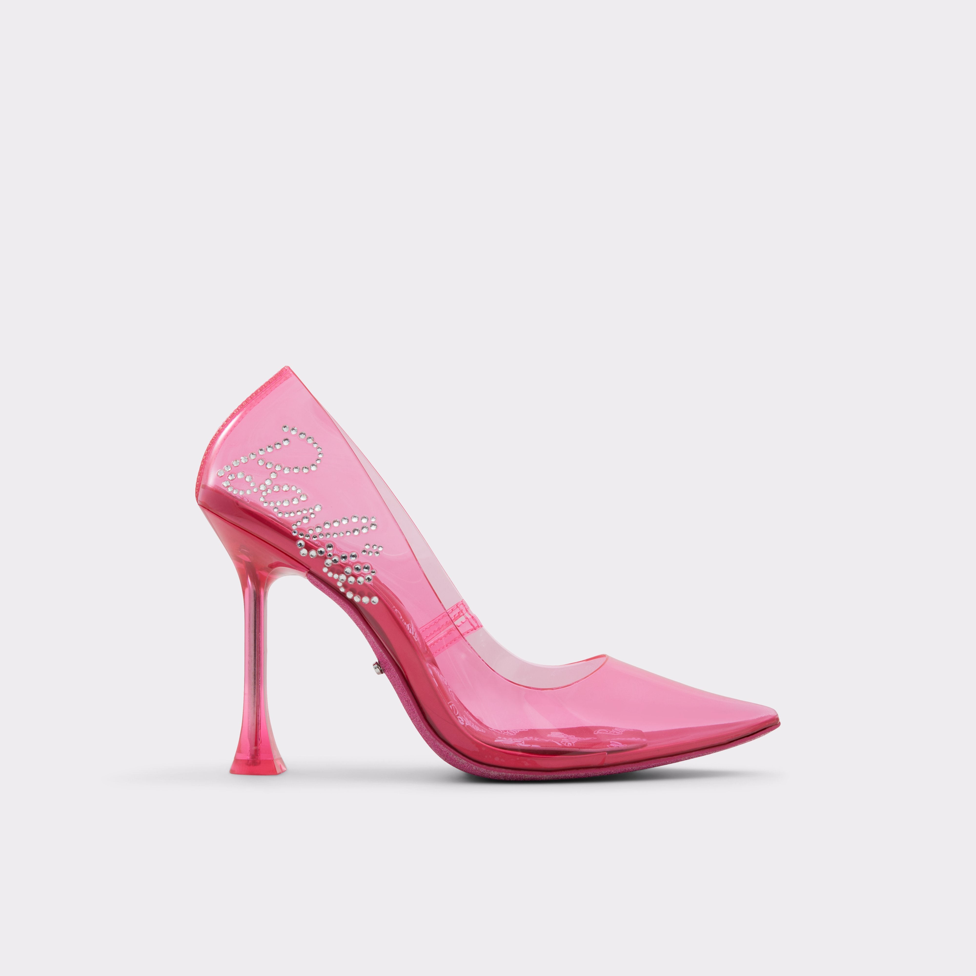 ALDO VINYL BARBIE EMBELLISHED POINTED TOE PUMP IN PINK