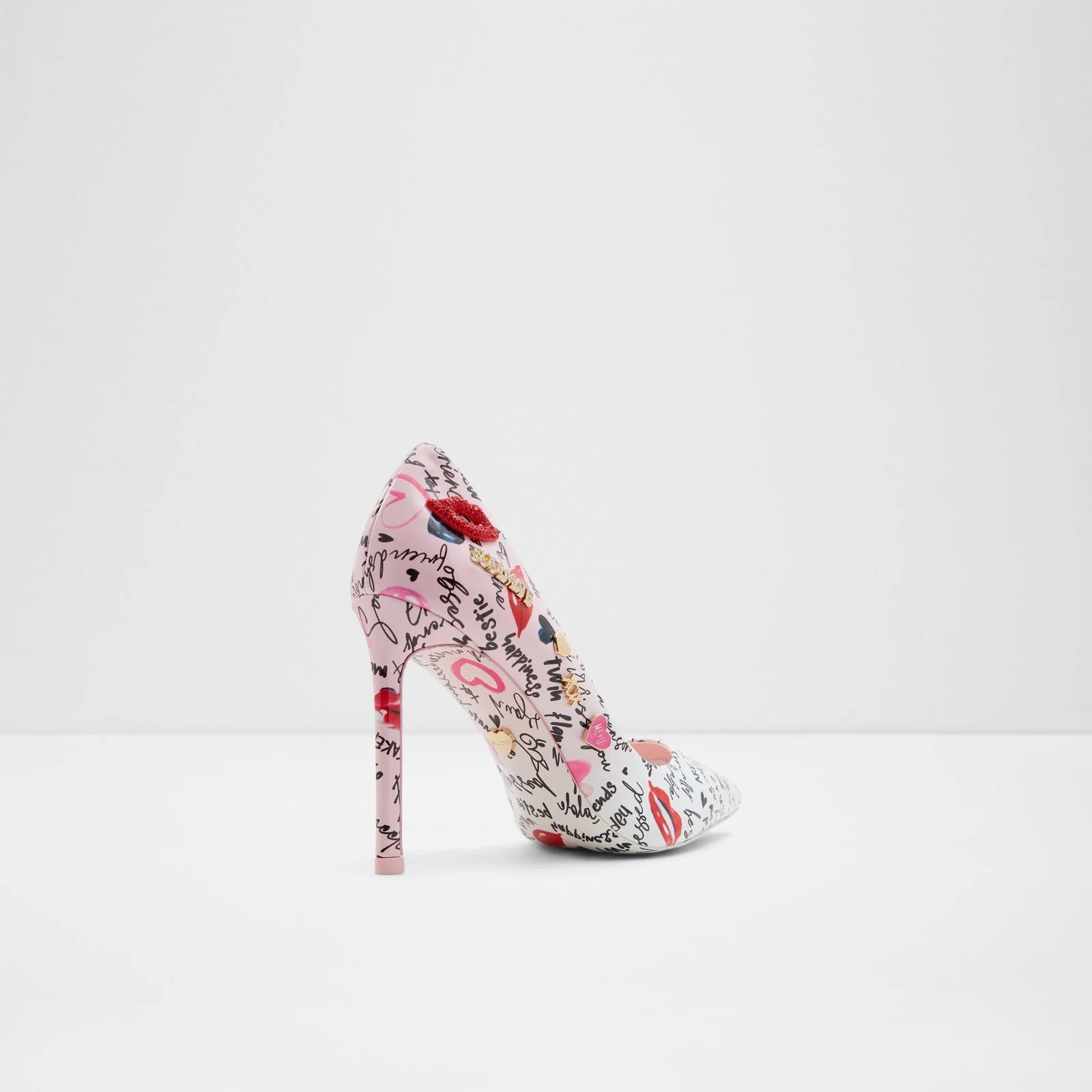 ALDO WHITE MULTI PATENT POINTED TOE PUMP