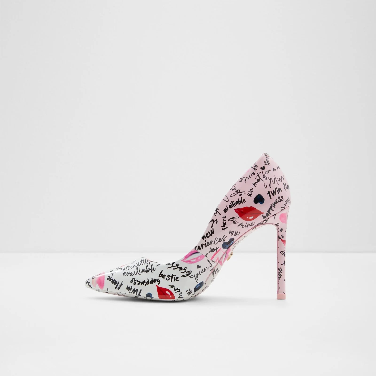 ALDO WHITE MULTI PATENT POINTED TOE PUMP