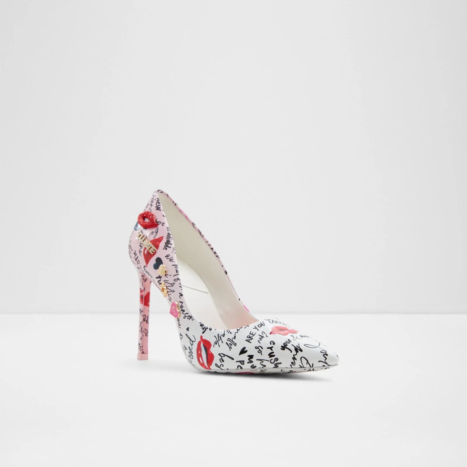 ALDO WHITE MULTI PATENT POINTED TOE PUMP