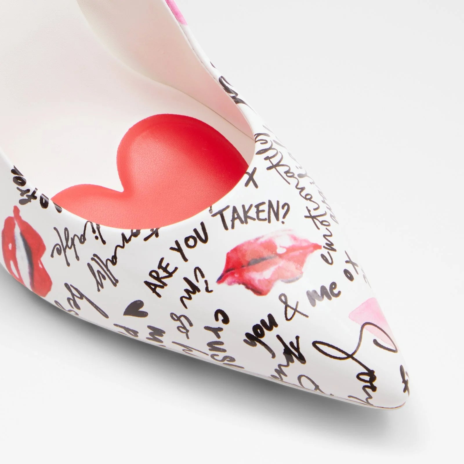 ALDO WHITE MULTI PATENT POINTED TOE PUMP