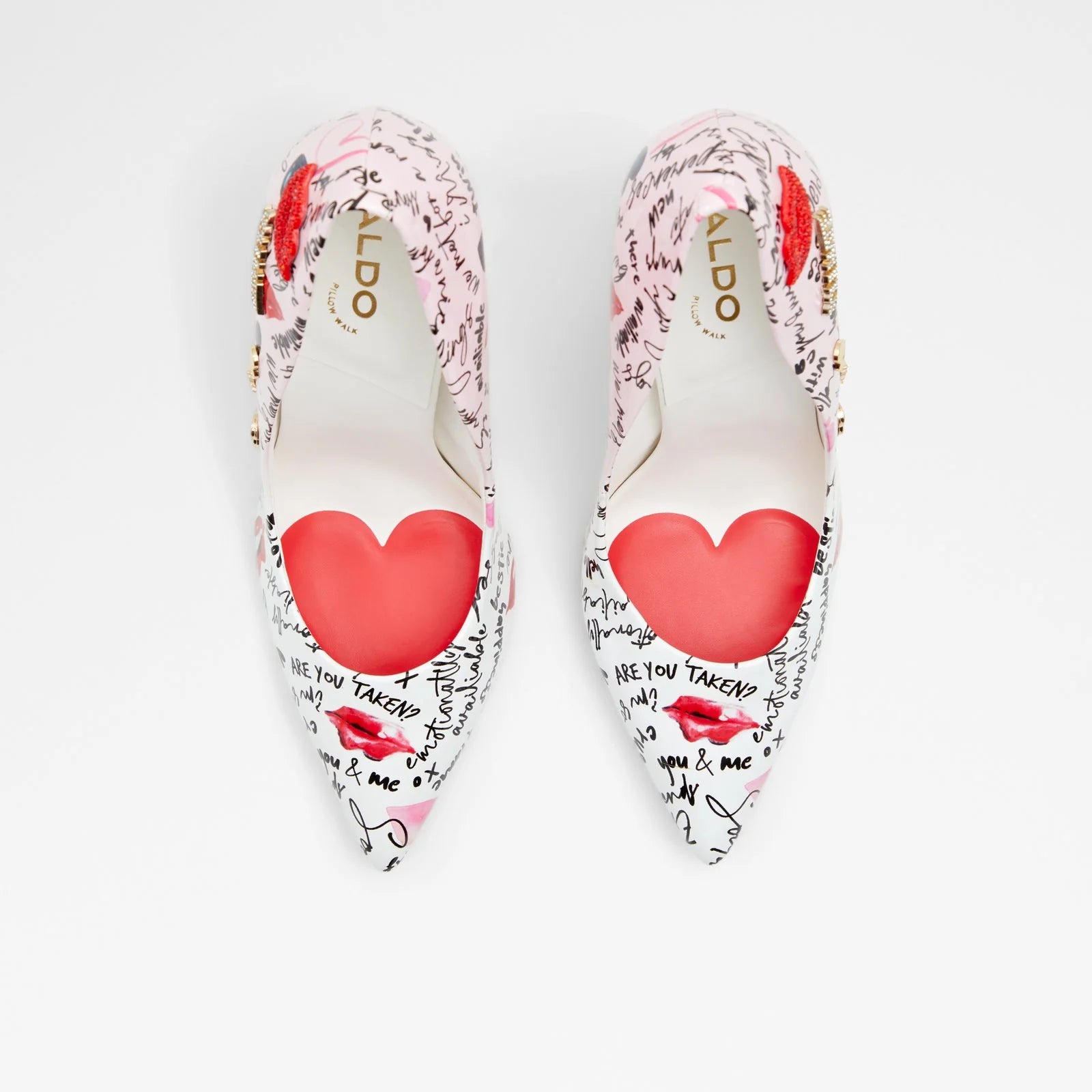 ALDO WHITE MULTI PATENT POINTED TOE PUMP