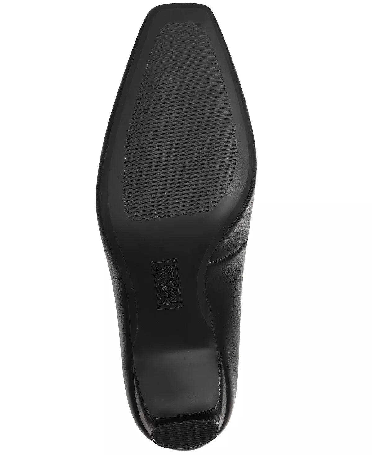 ALFANI BLACK SLIM BLOCK HEEL SQUARE TOE PUMP
