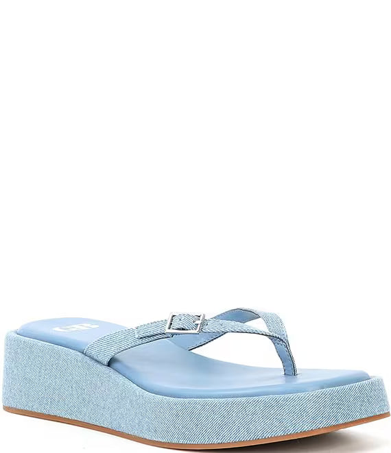 GB All-That Denim Platform Sandal in Pale Blue