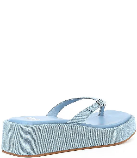 GB All-That Denim Platform Sandal in Pale Blue