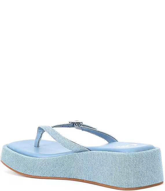 GB All-That Denim Platform Sandal in Pale Blue