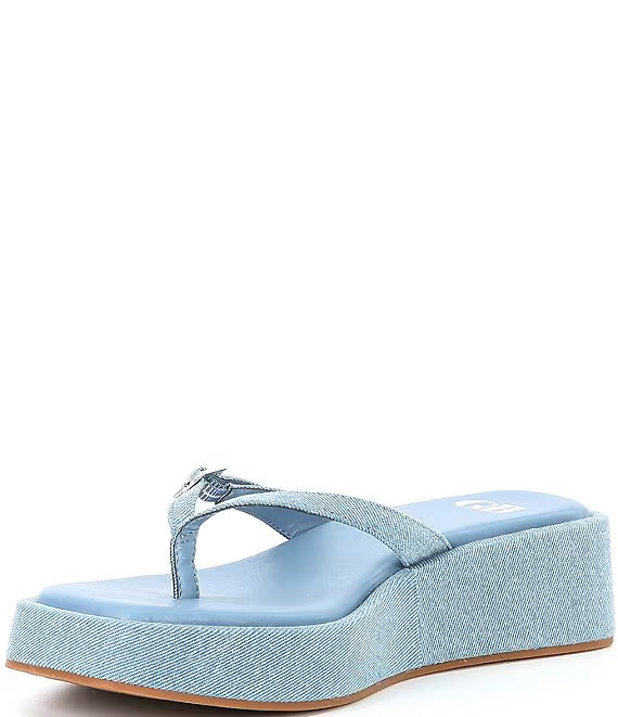 GB All-That Denim Platform Sandal in Pale Blue