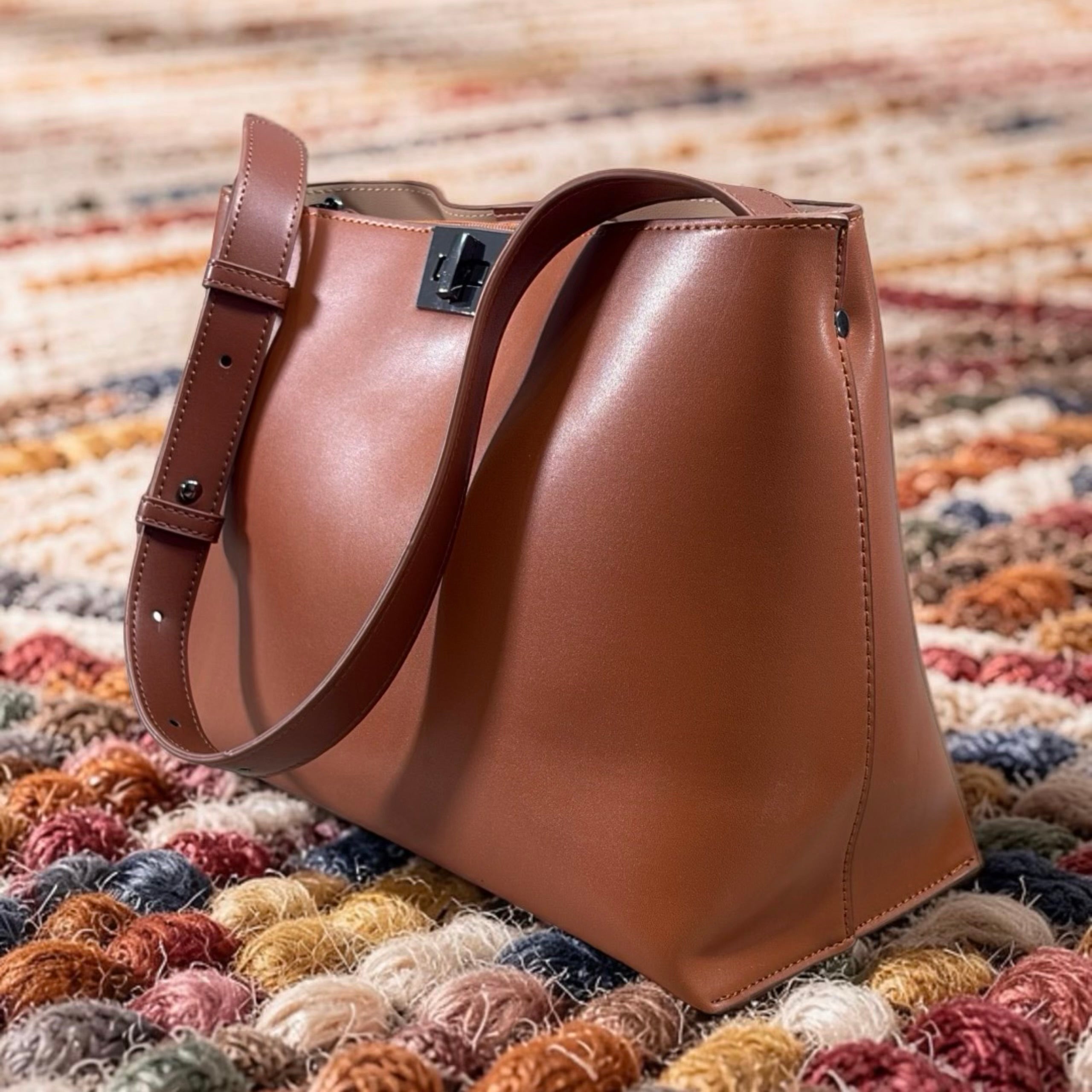 Holley Vivi Single Shoulder Strap 2-in-1 Bag in Brown/Coffee