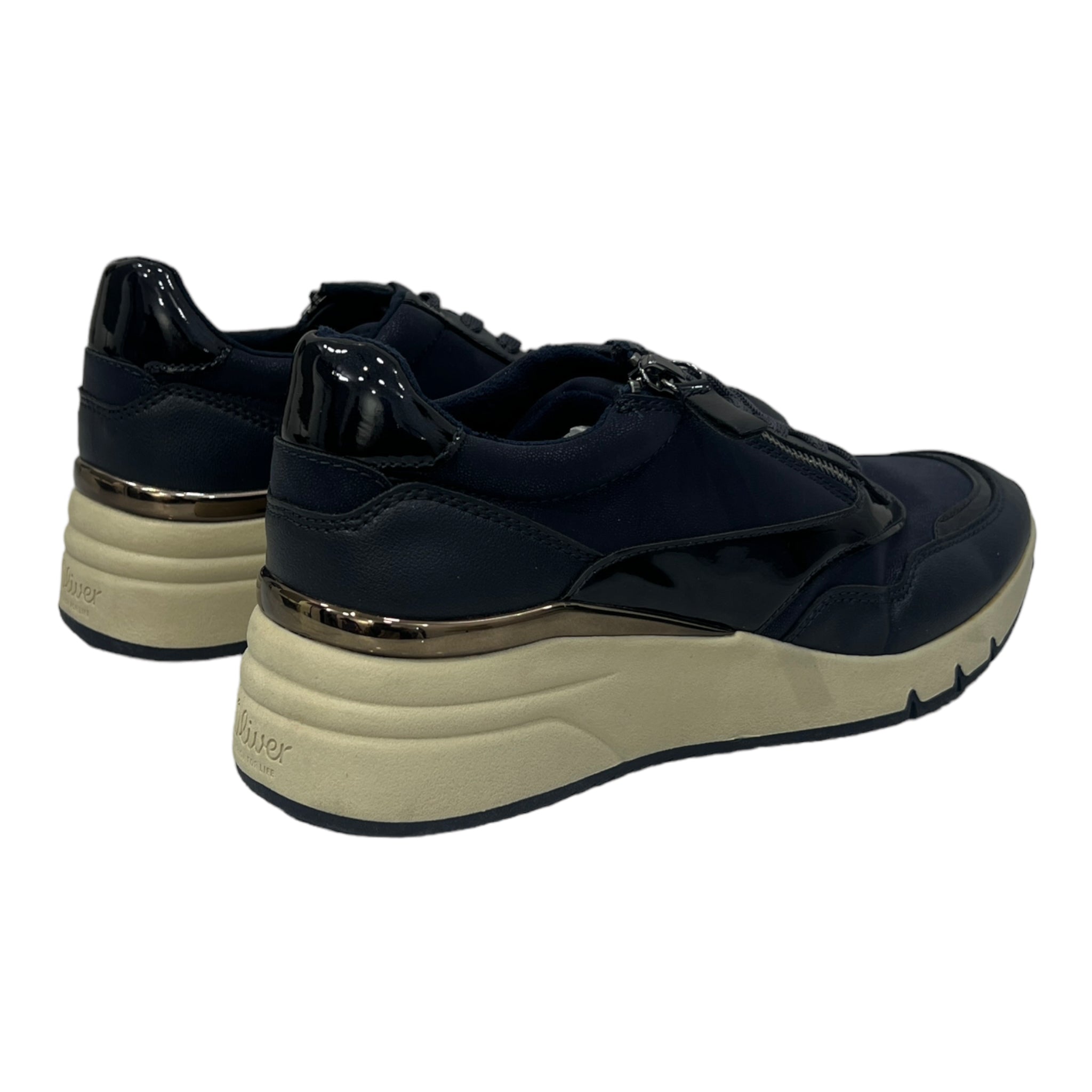 S.OLIVER NAVY LACE-UP SNEAKERS