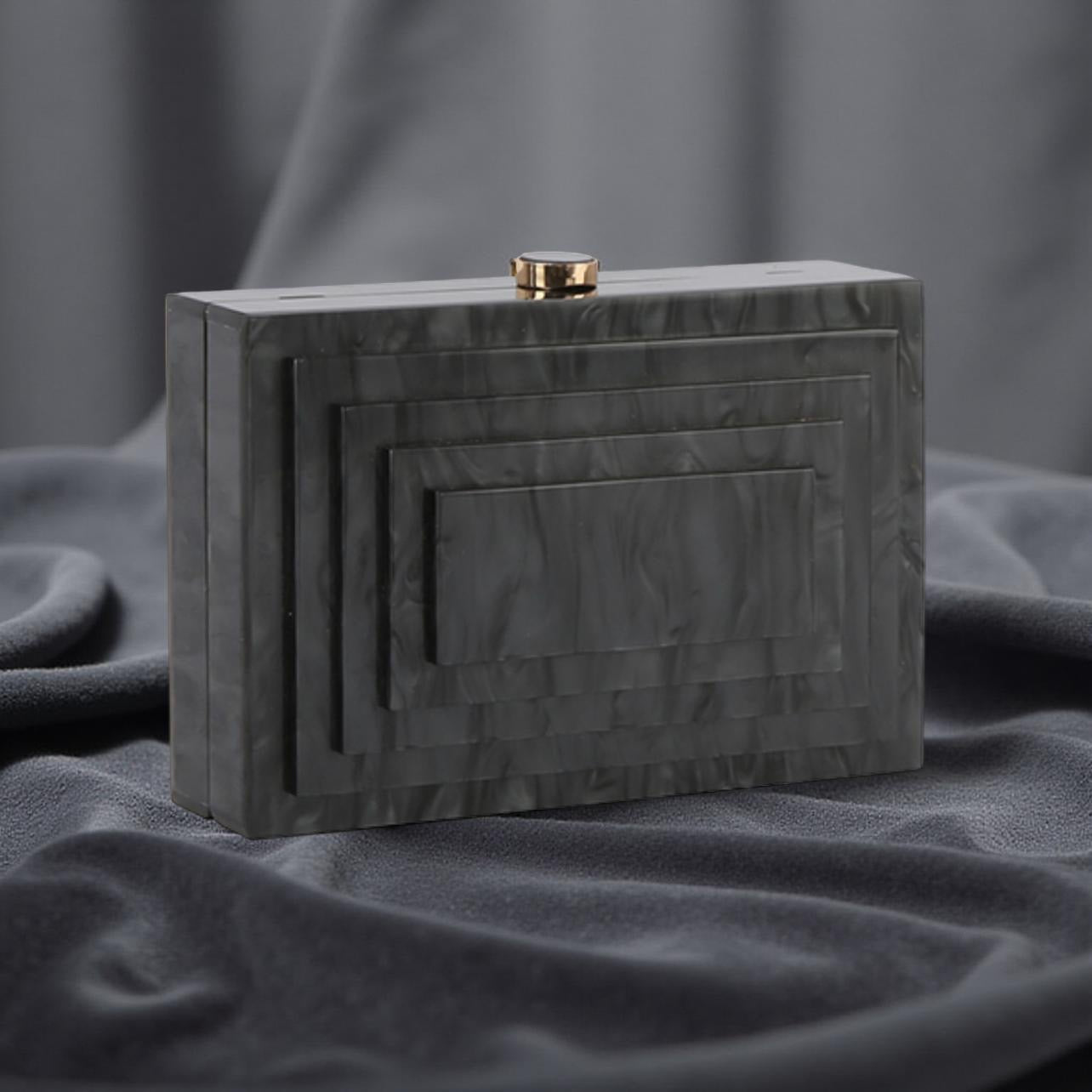 Acrylic Rectangular Clutch Purse in Black