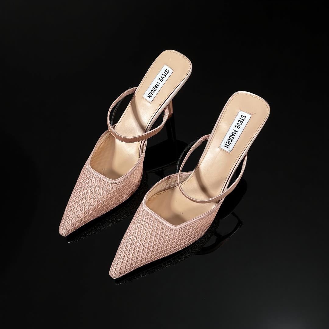 Steve Madden Pointed Toe Mesh Mule in Blush