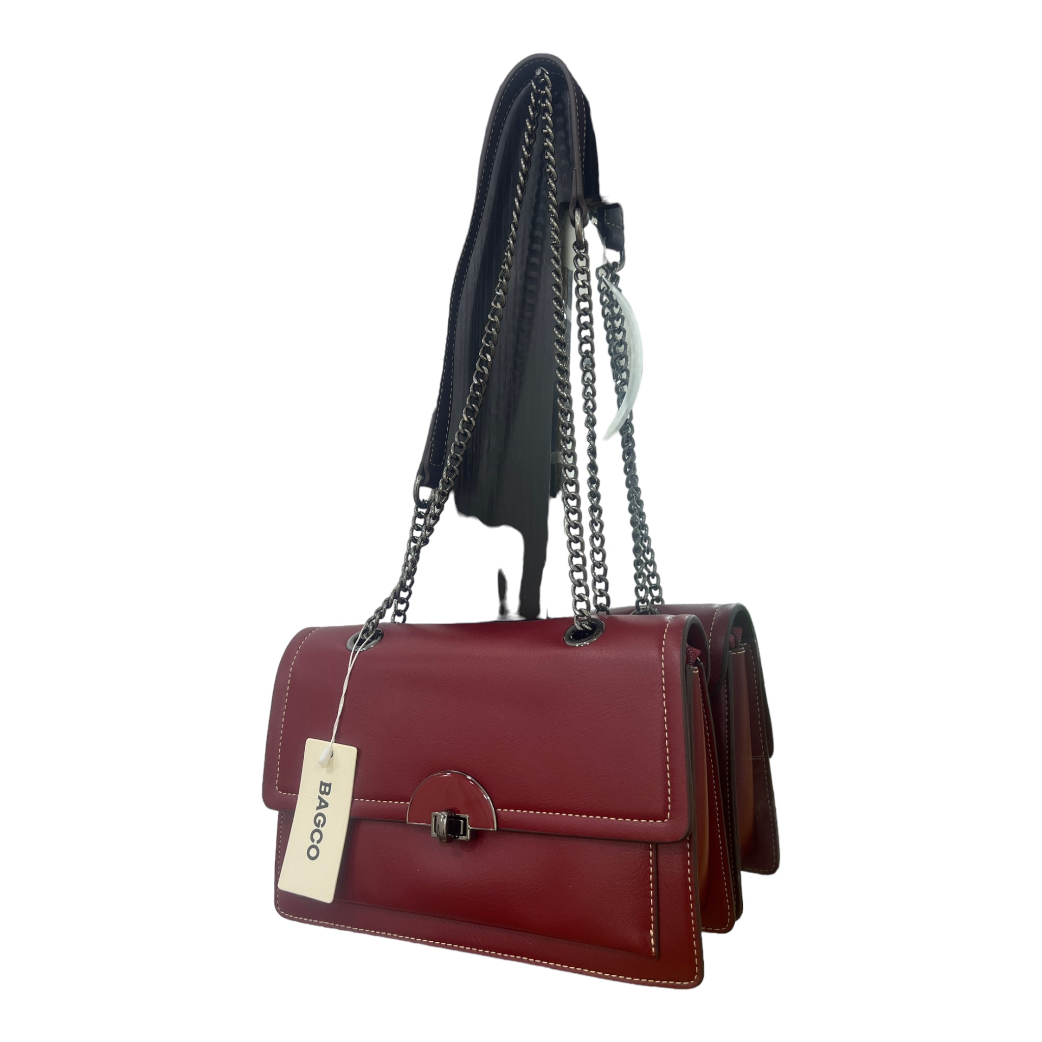 BAGCO MINI STRUCTURED SLINGBAG IN DARK-RED